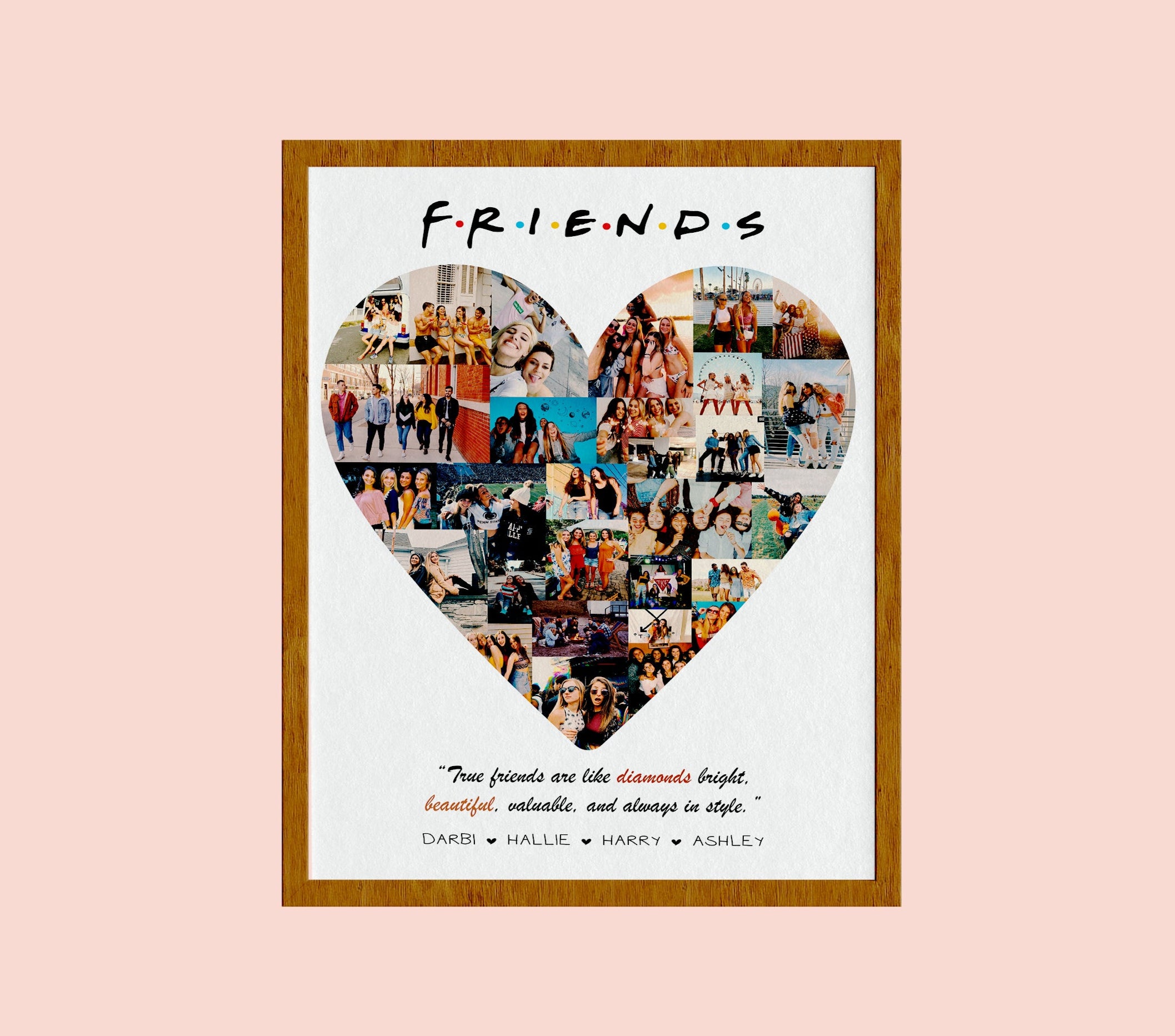 Best Friend Birthday Custom Gift, Personalised Birthday Present for Bestie, Best Friend Photo Print, Birthday Gift for Sister