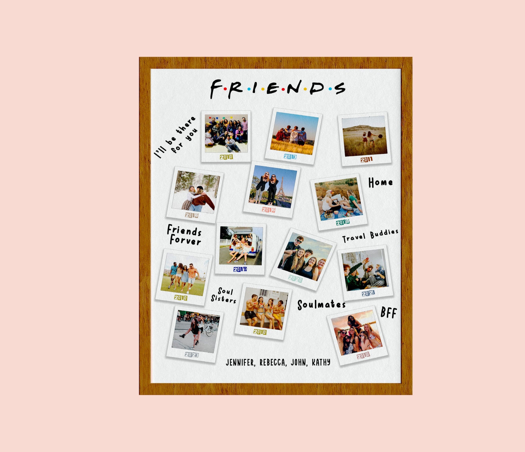 Best Friend Gifts, Best Friends Photo Collage, Personalized Best Friend Keepsake, Bestie Gift