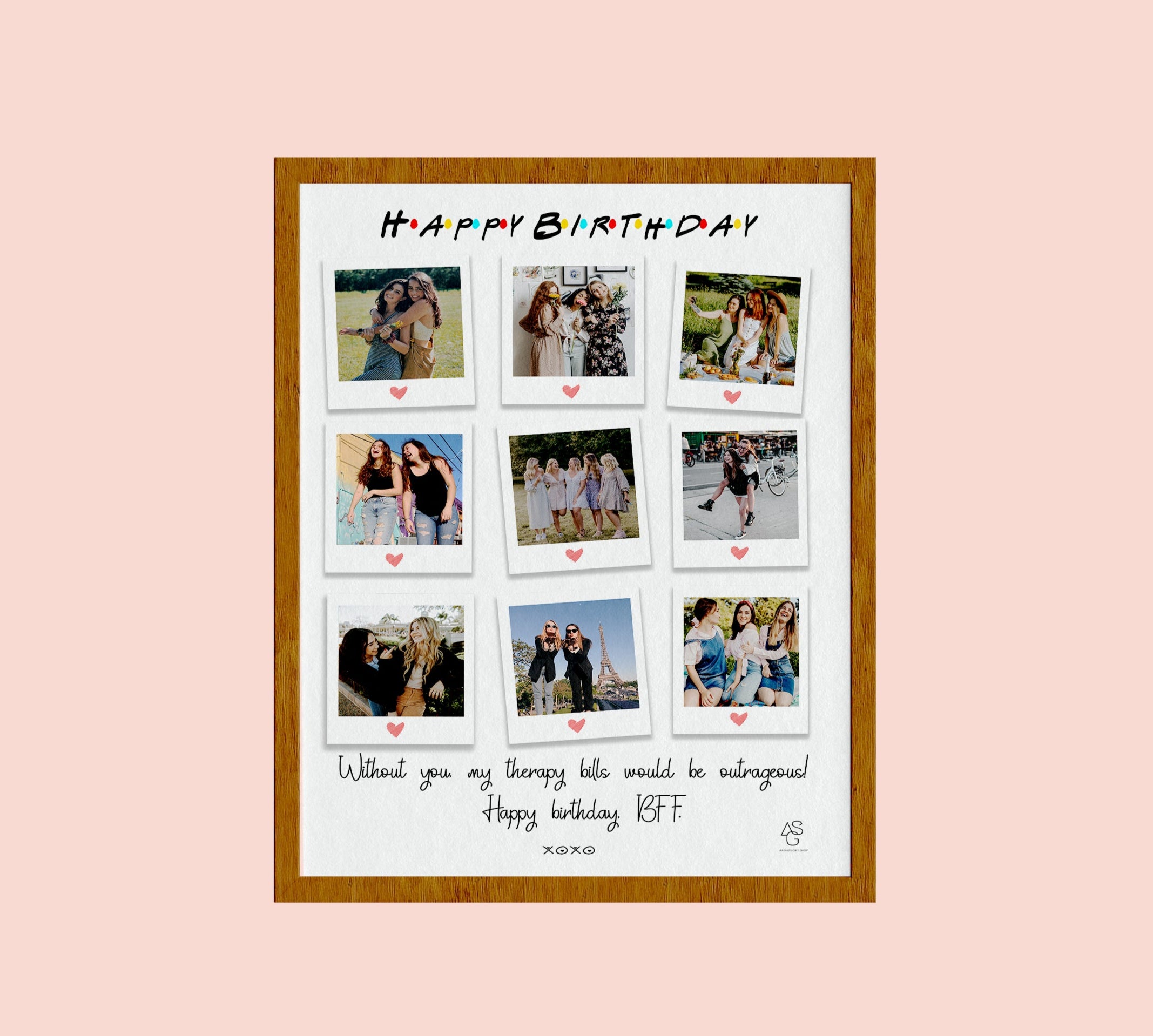 Personalized BFF Film Strip Collage, Best Friend Forever Gift, Best Friends Photo Collage