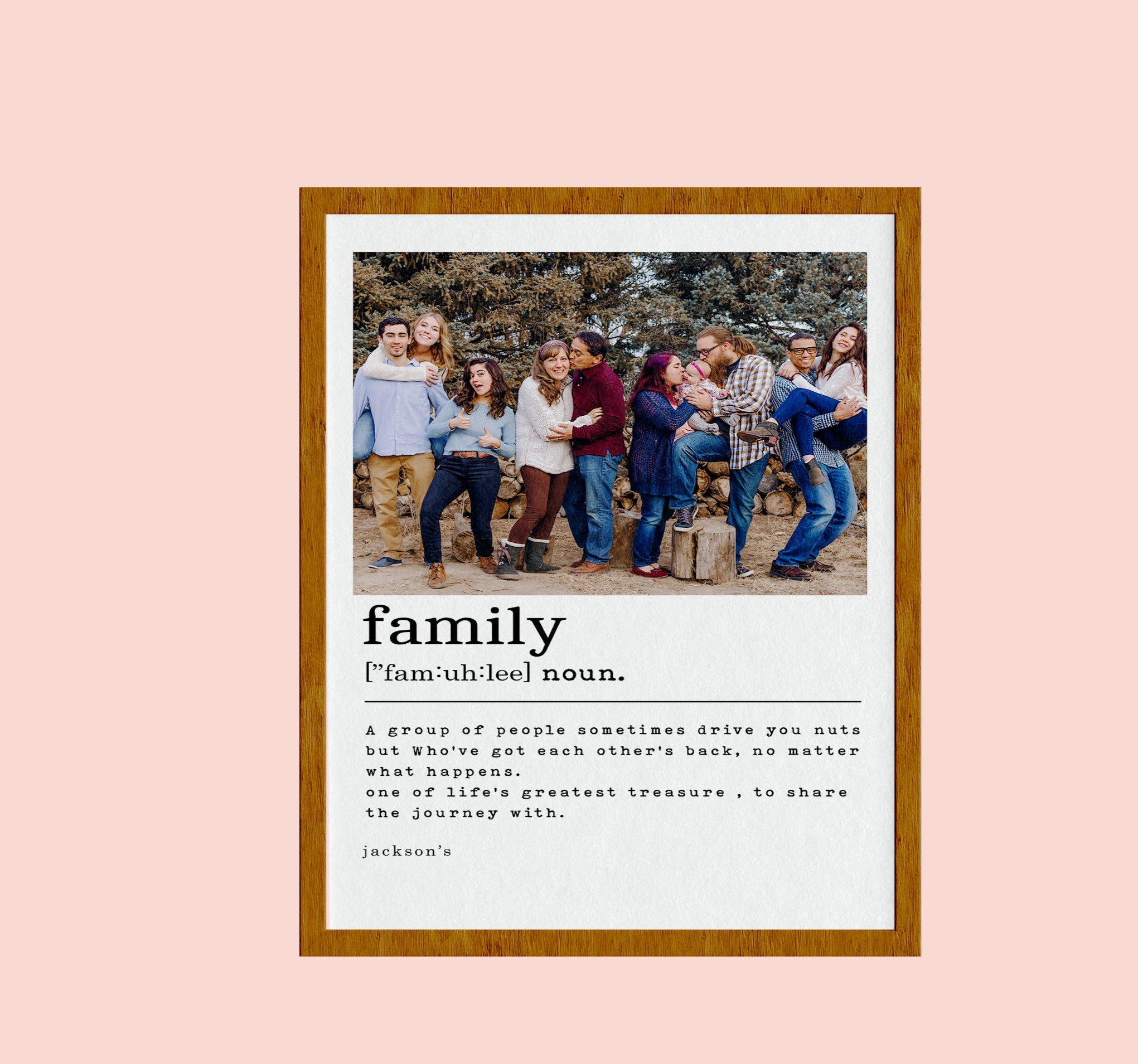Family Photo Collage, Wikipedia Family Frame, Custom Family Poster, Personalized Wall Art, Family Definition Print, Gift for Family