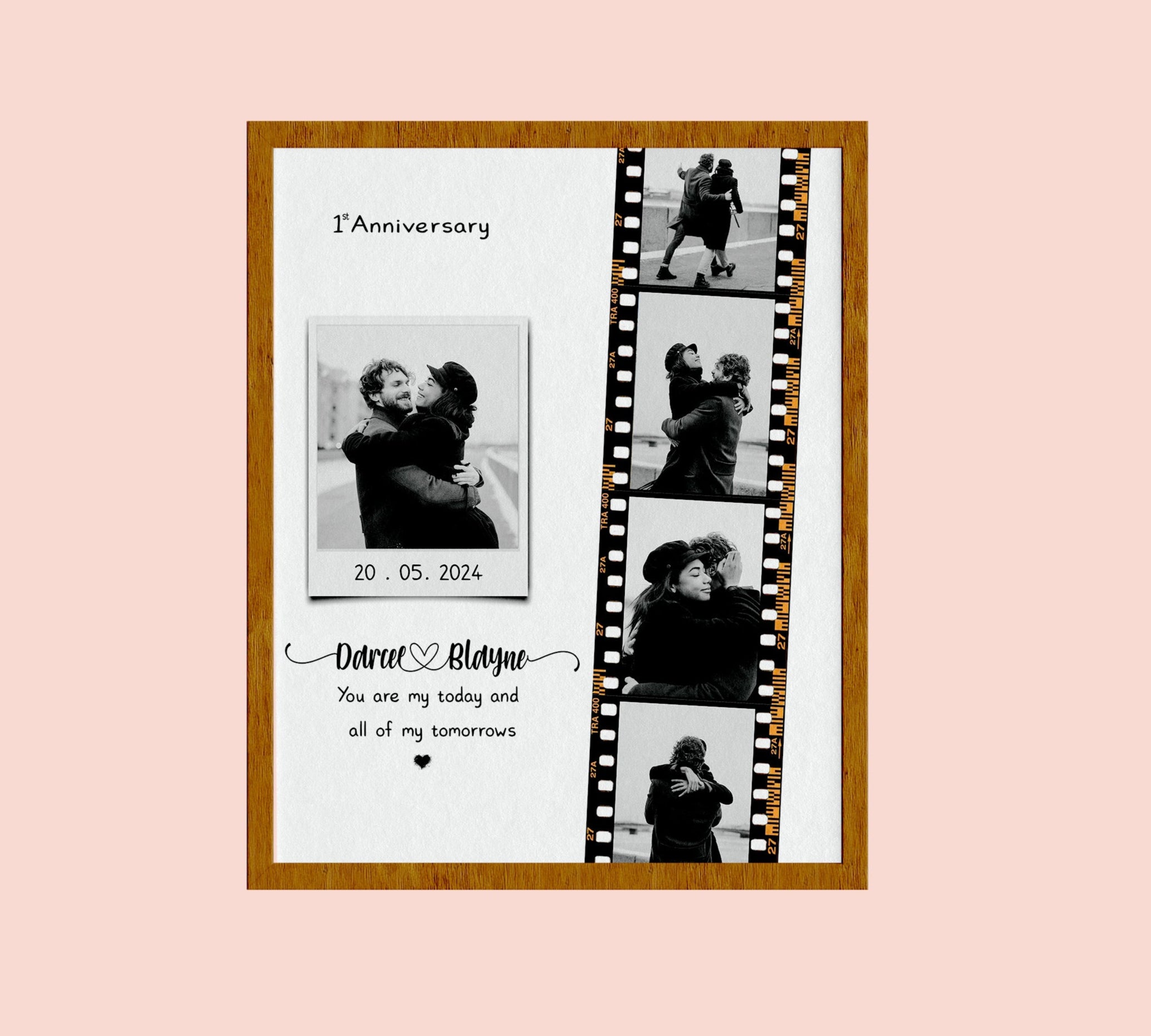 First Anniversary Gift for Couple, Custom Polaroid Photo Collage Gift for Friends, Family