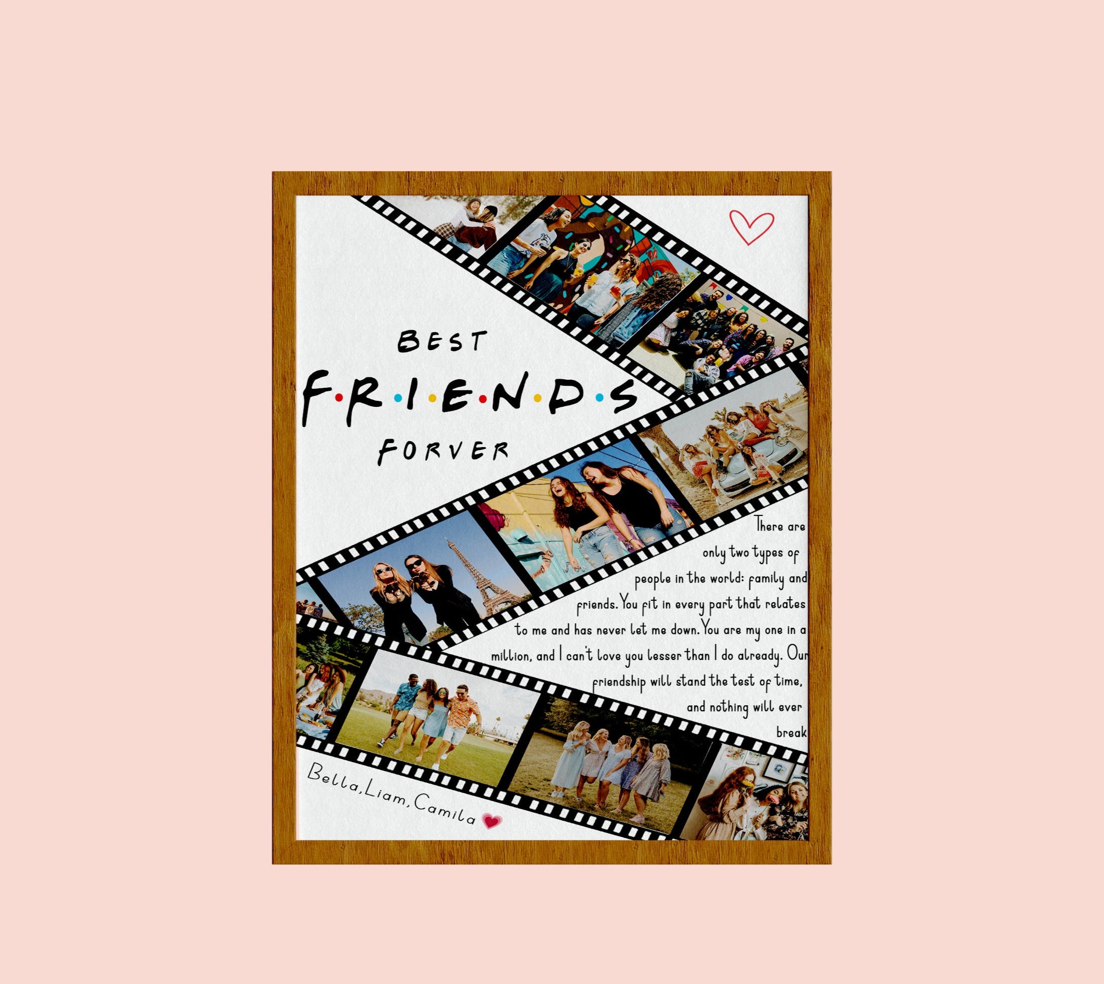 Best Friend Gifts, Best Friends Photo Collage, Personalized Best Friend Keepsake, Bestie Gift