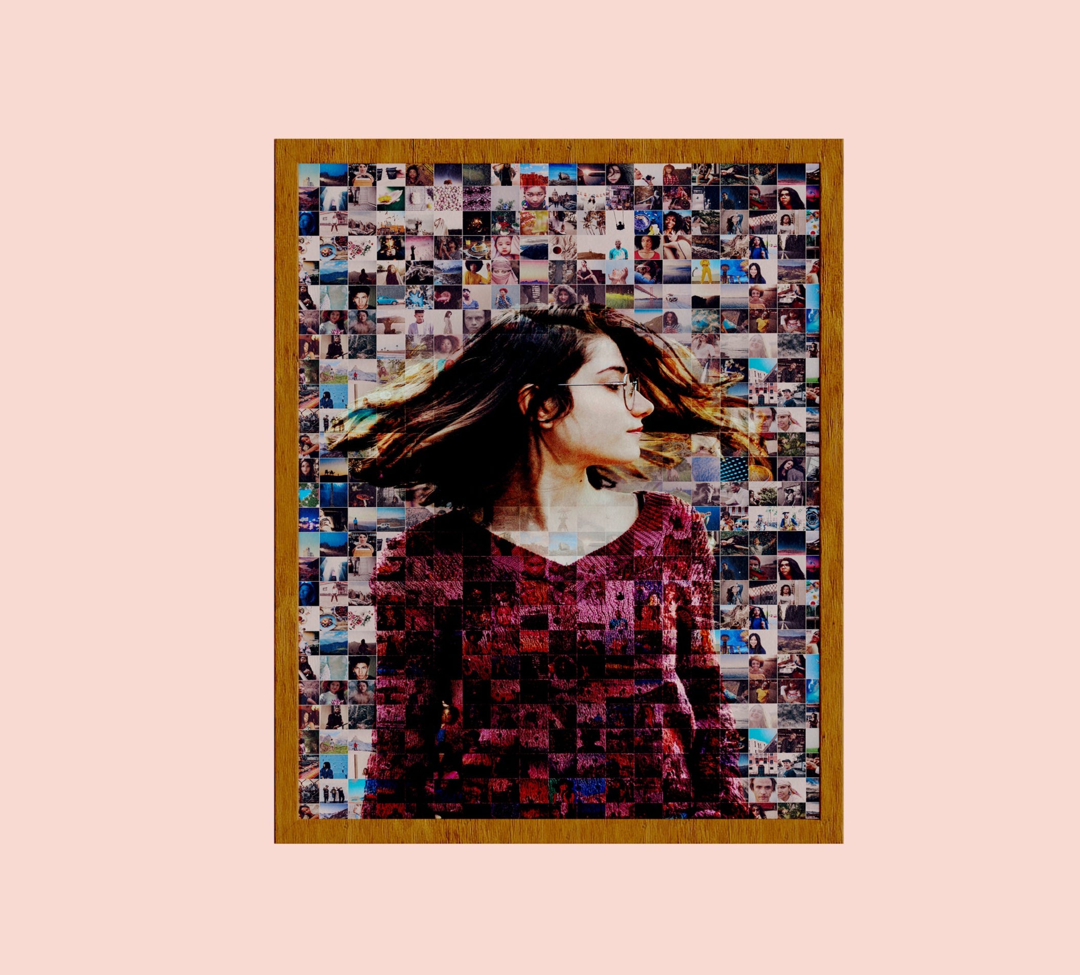 Custom bestfriend Gift photo mosaic, Unique Present for best friend, going away gift long, distance relation