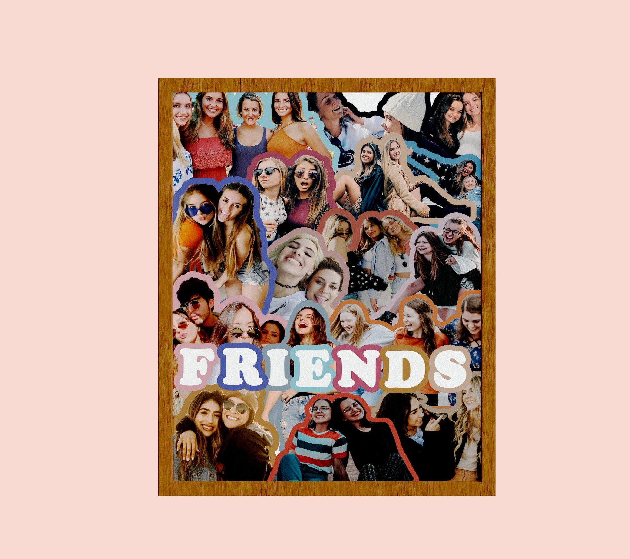 Personalized BFF Photo Collage, Best Friend Gift, Friendship's Day Gift, Bestie Photo Collage