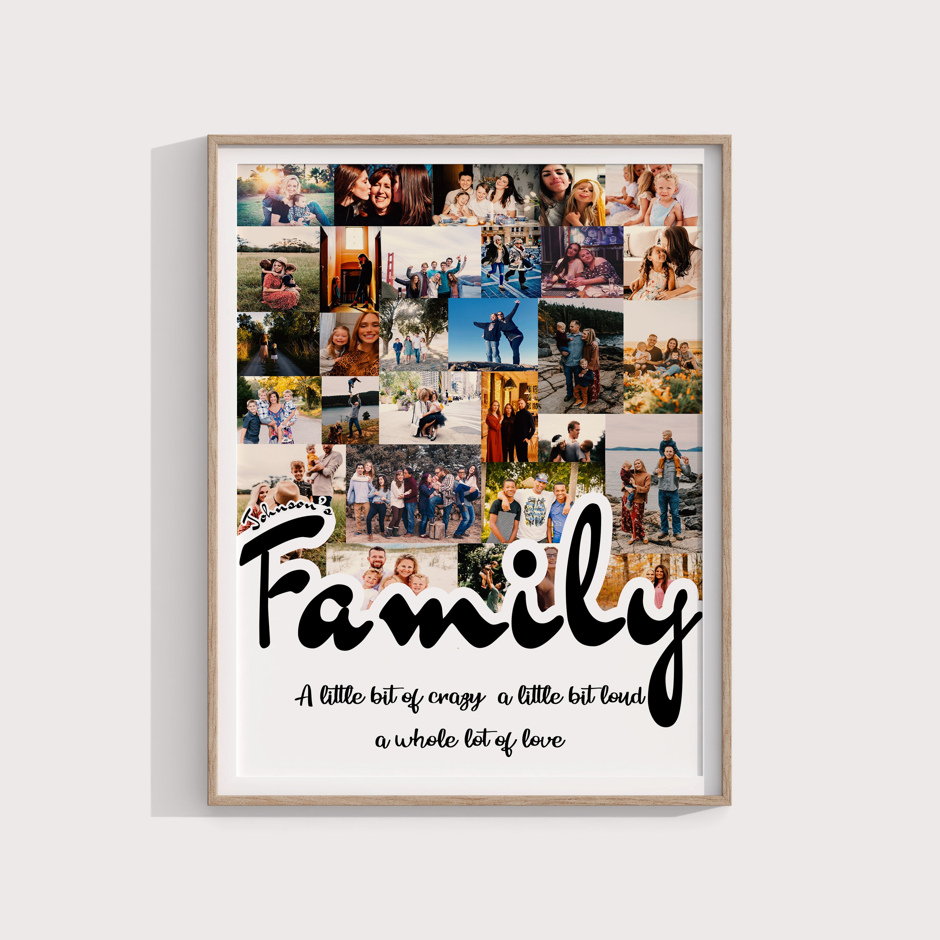 Christmas Gift For Family, Mom, Dad, Sister. Photo Collage Gift Idea for Holiday and New year