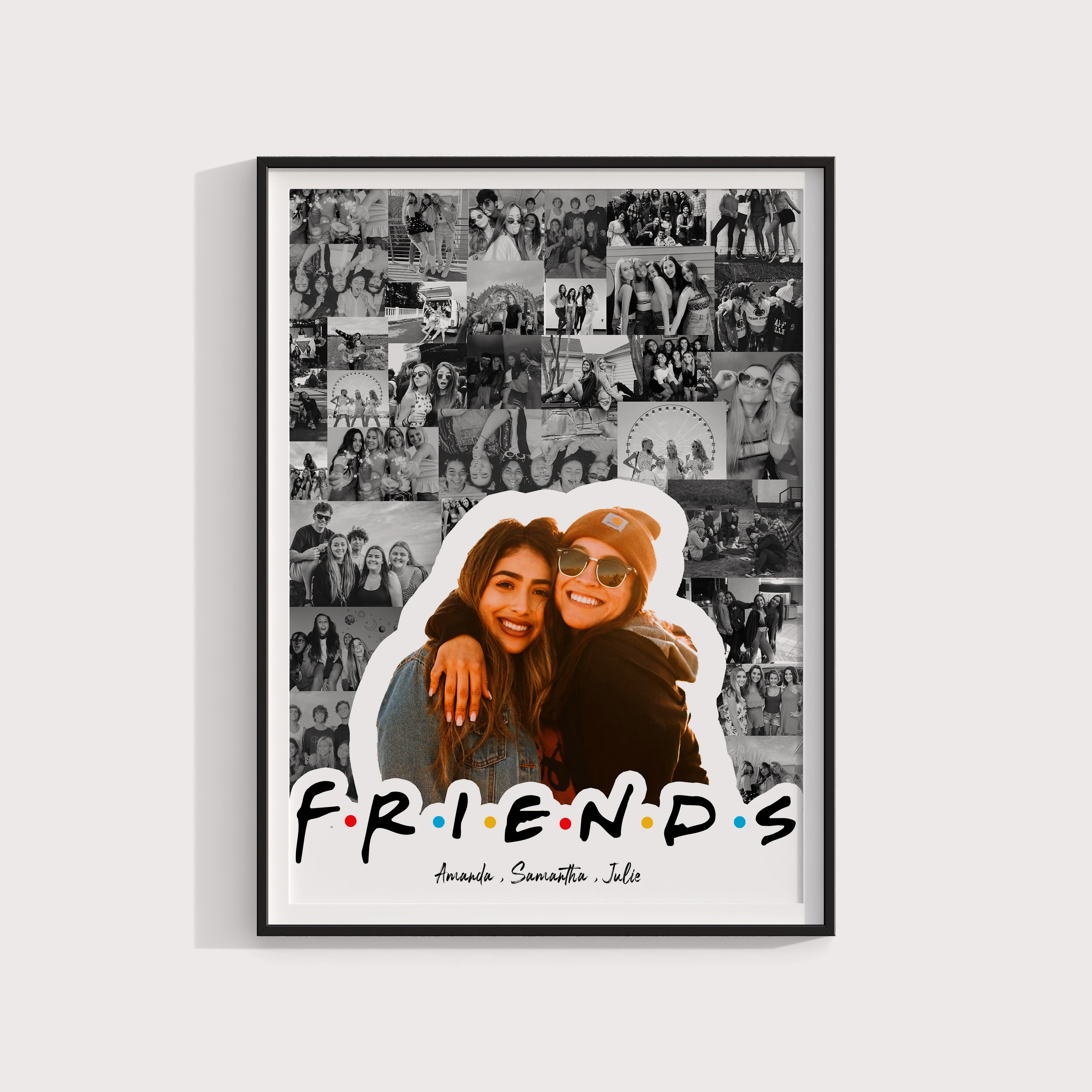 Best Friends Photo Cutout, Personalized Picture Gift, Bestie Photo Art, Friendship Wall Decor