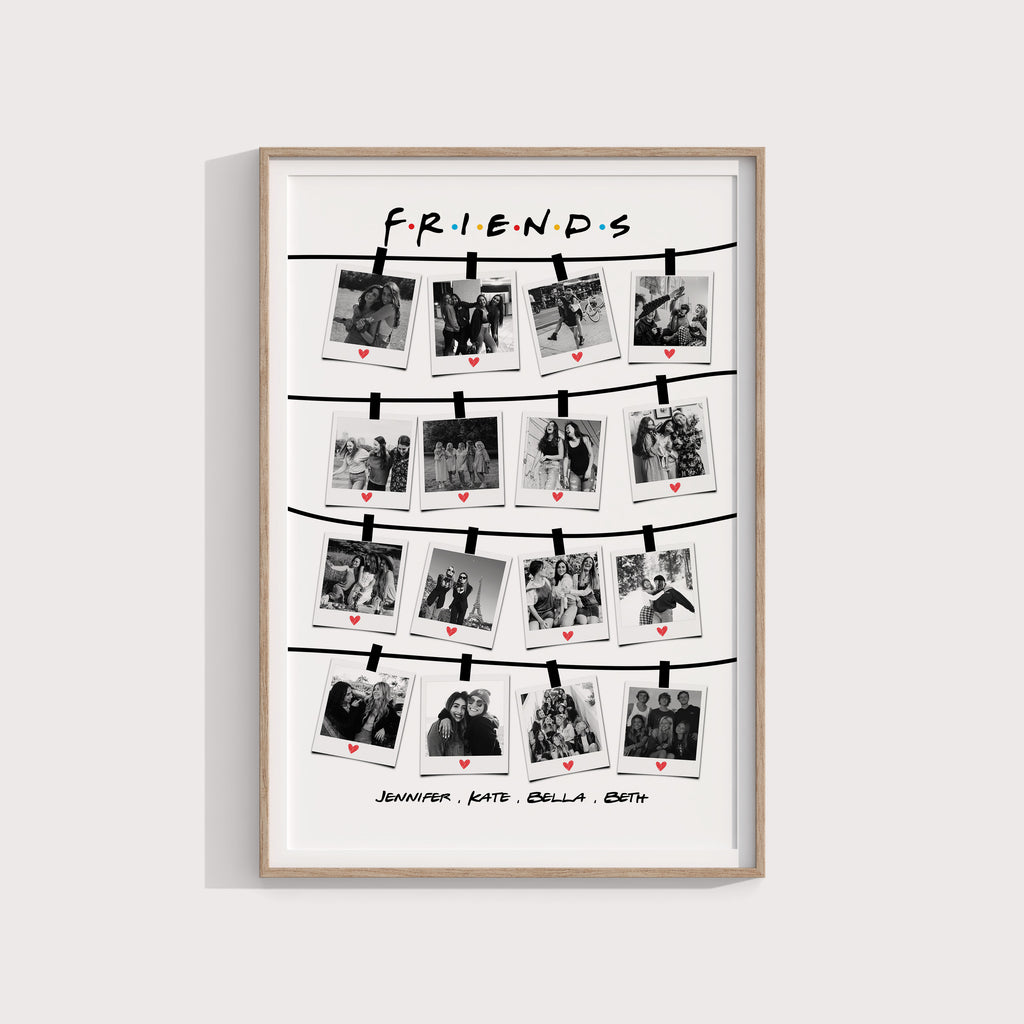 Best Friends Gift, Personalized BFF Print, Custom Bestie Art, Long Distance Friend Gift