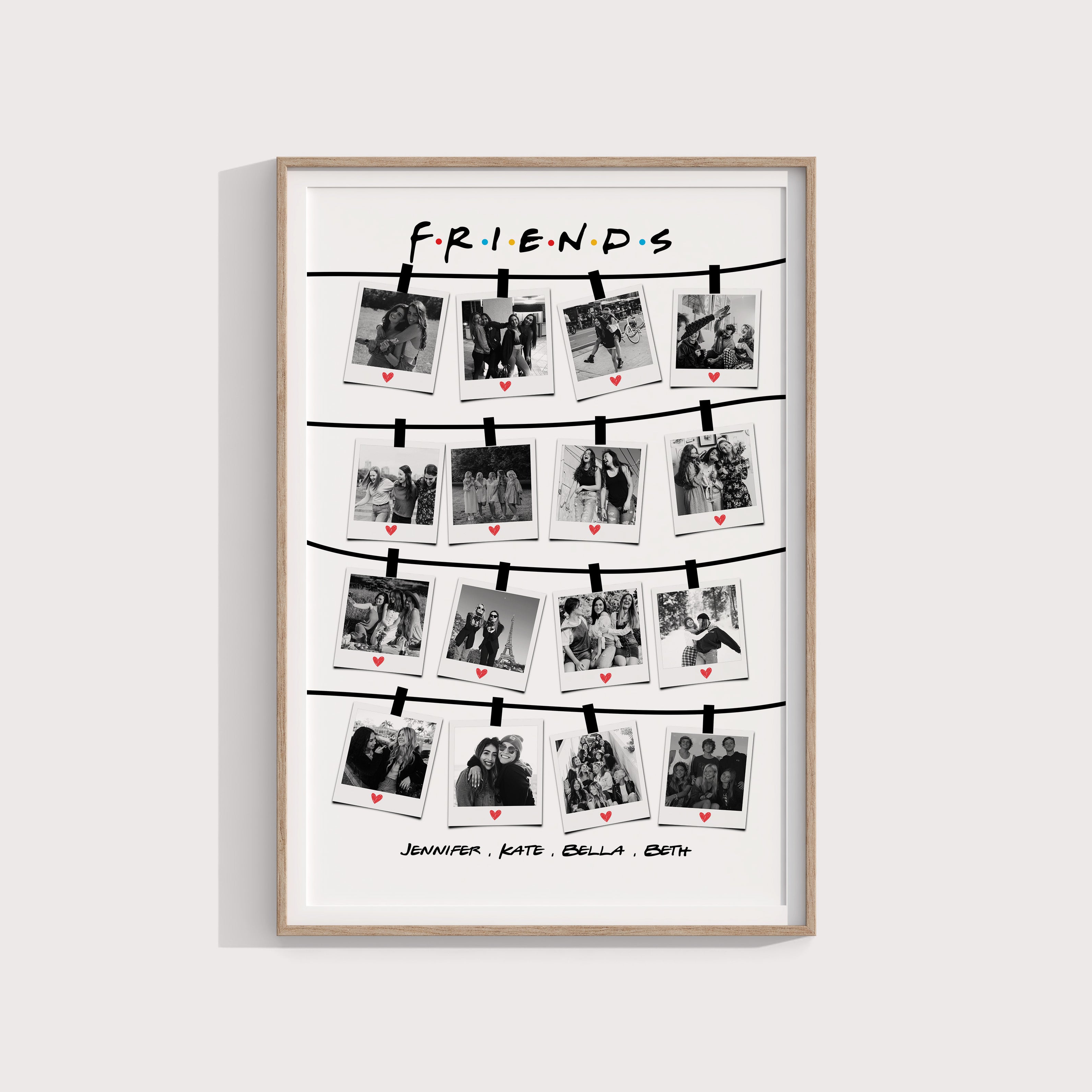 Best Friends Gift, Personalized BFF Print, Custom Bestie Art, Long Distance Friend Gift