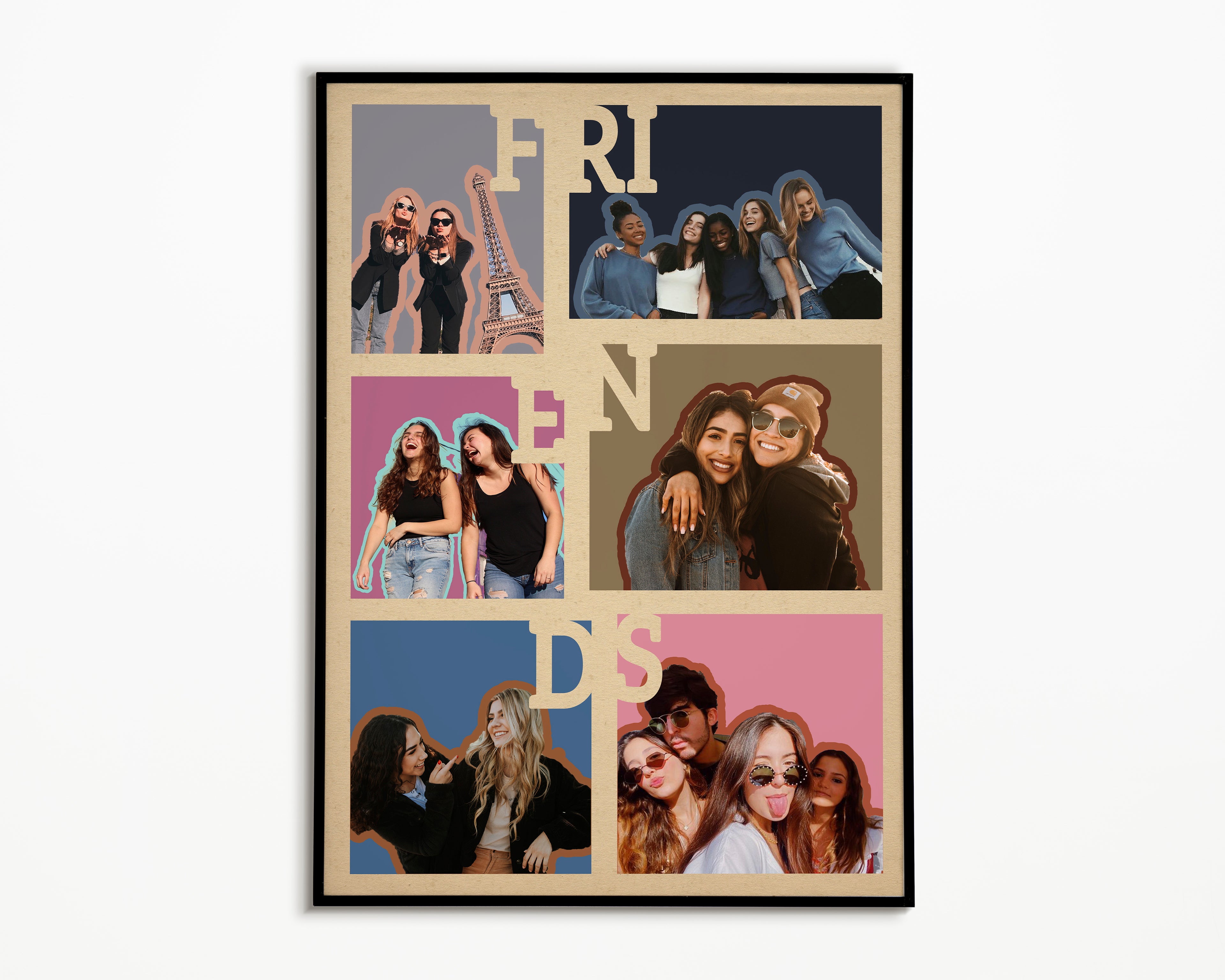 BFF Custom Best Friend Portrait, 6  Besties Christmas Friendship Present