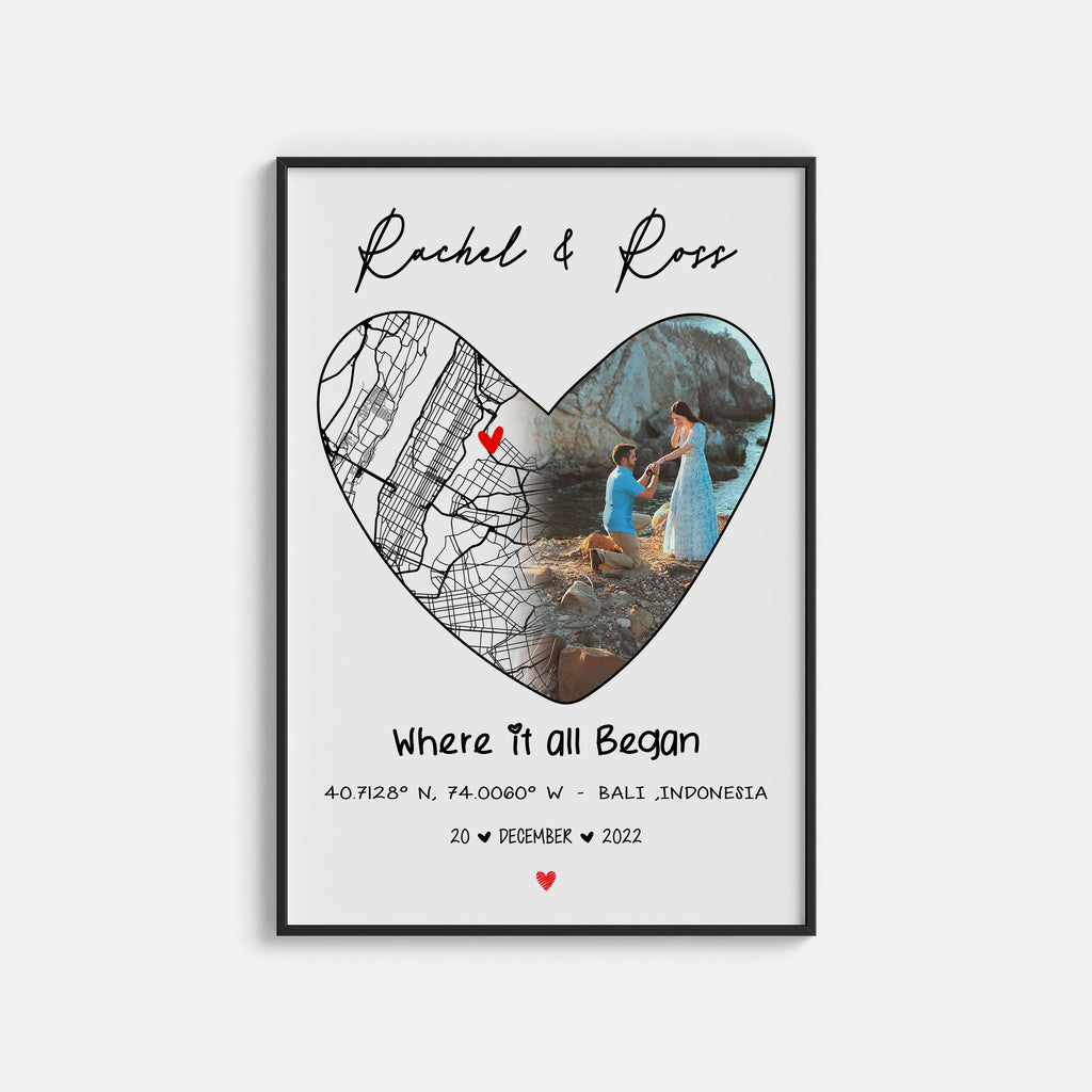 Anniversary Gifts, Where it all began, Where We Met Map, Custom Map Print