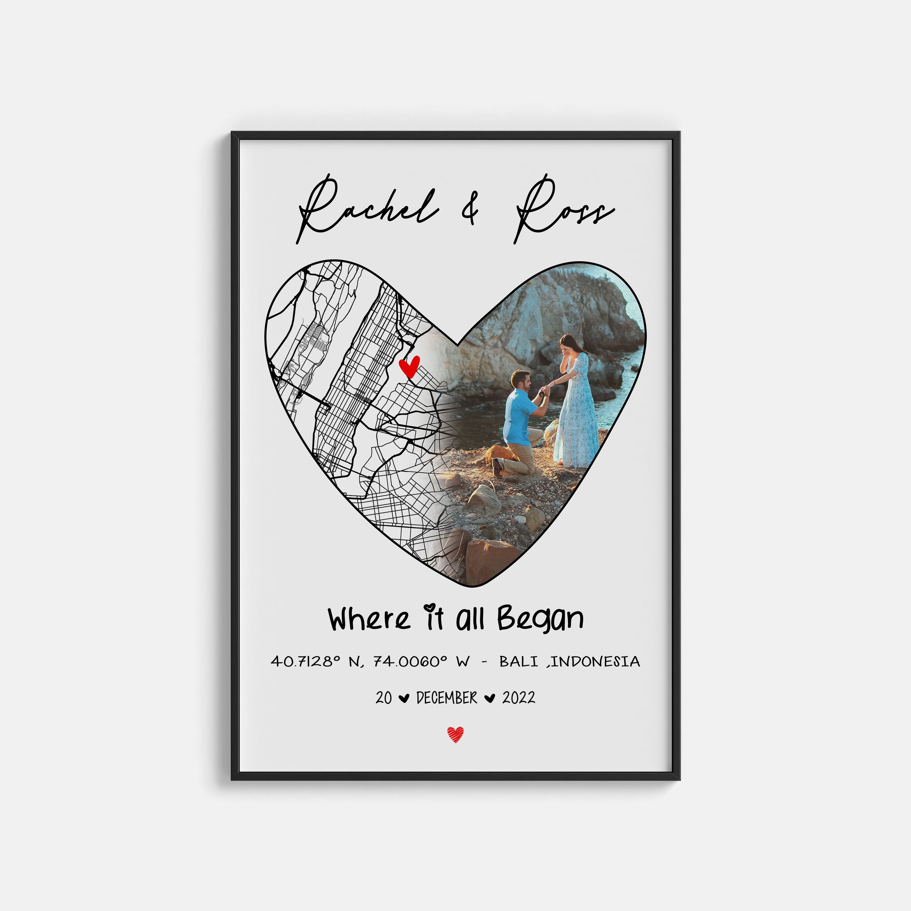 Anniversary Gifts, Where it all began, Where We Met Map, Custom Map Print