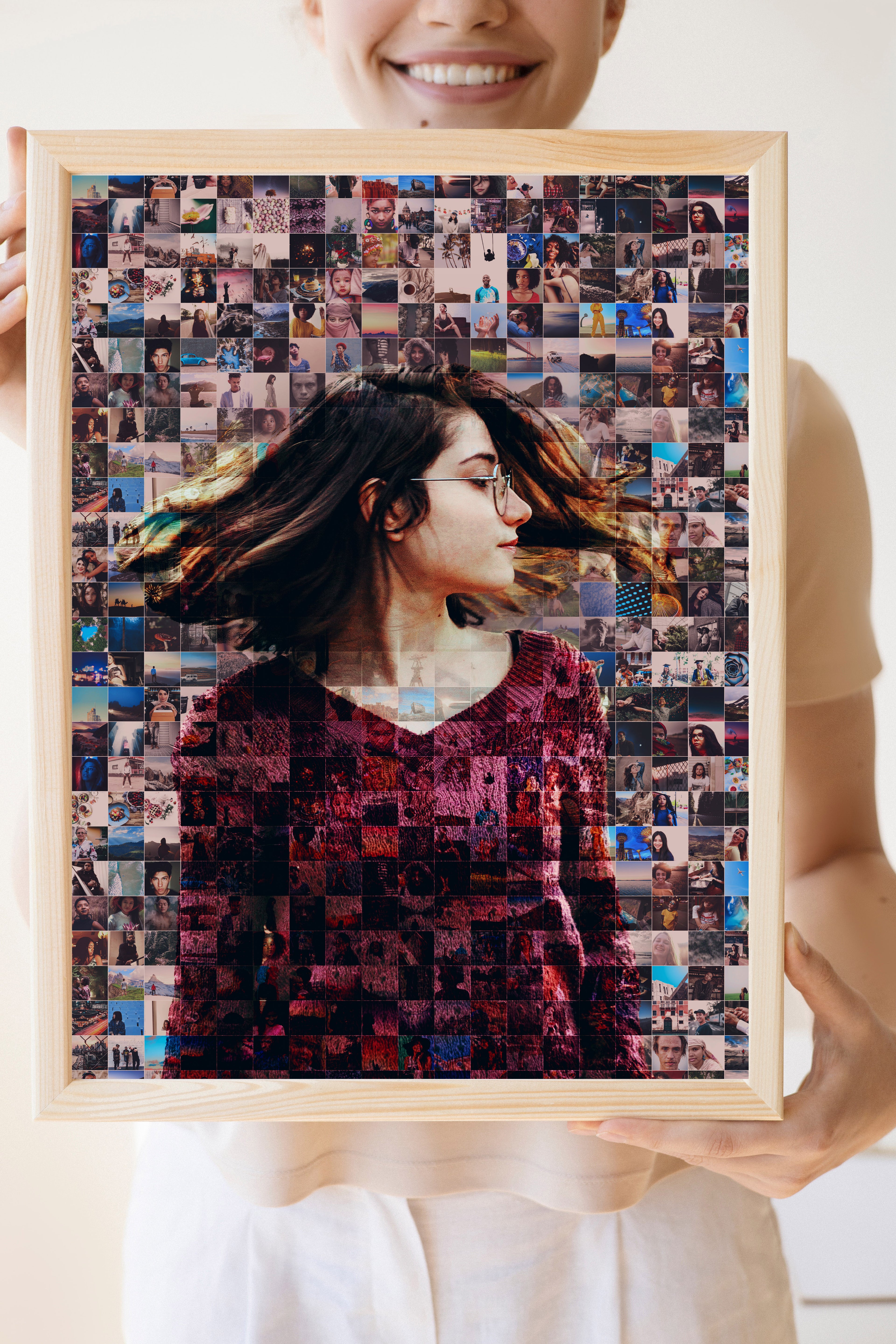 Custom bestfriend Gift photo mosaic, Unique Present for best friend, going away gift long, distance relation
