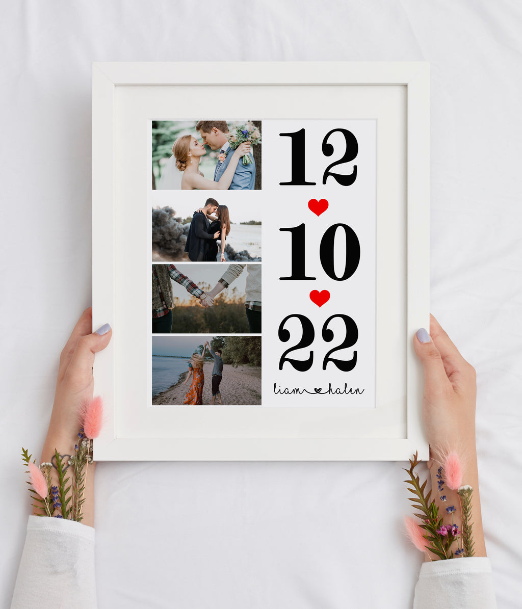Personalized Anniversary Gift for Couple, First Anniversary Art