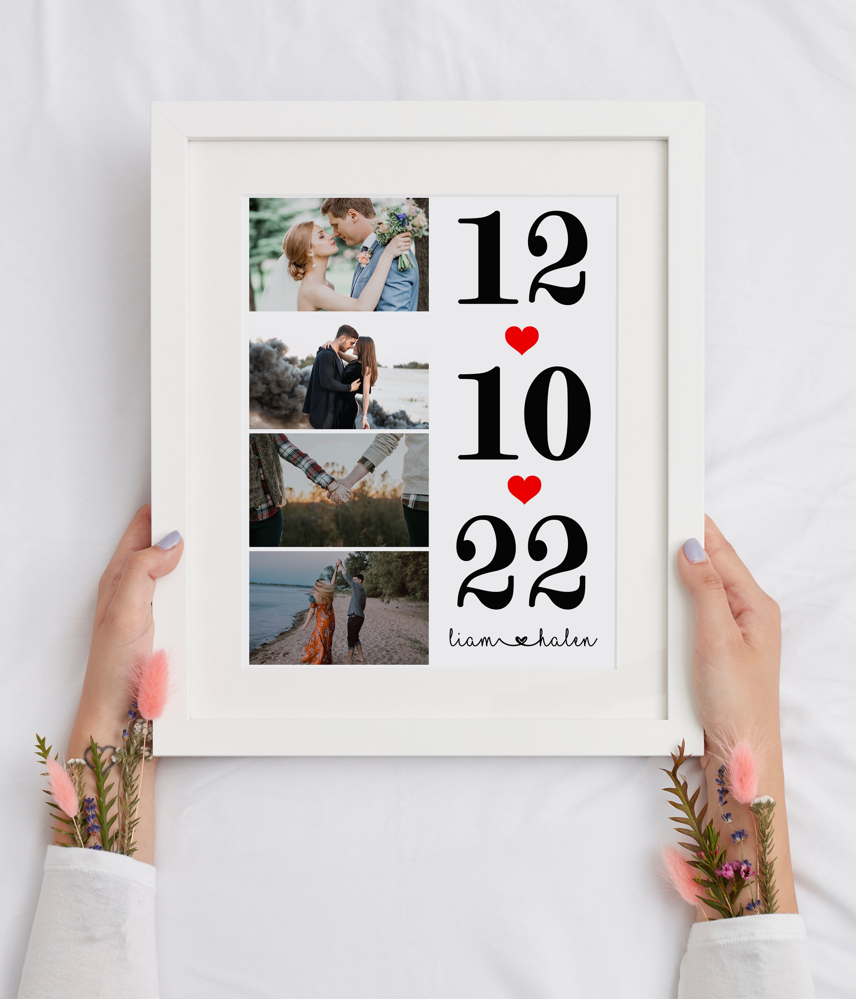 Personalized Anniversary Gift for Couple, First Anniversary Art