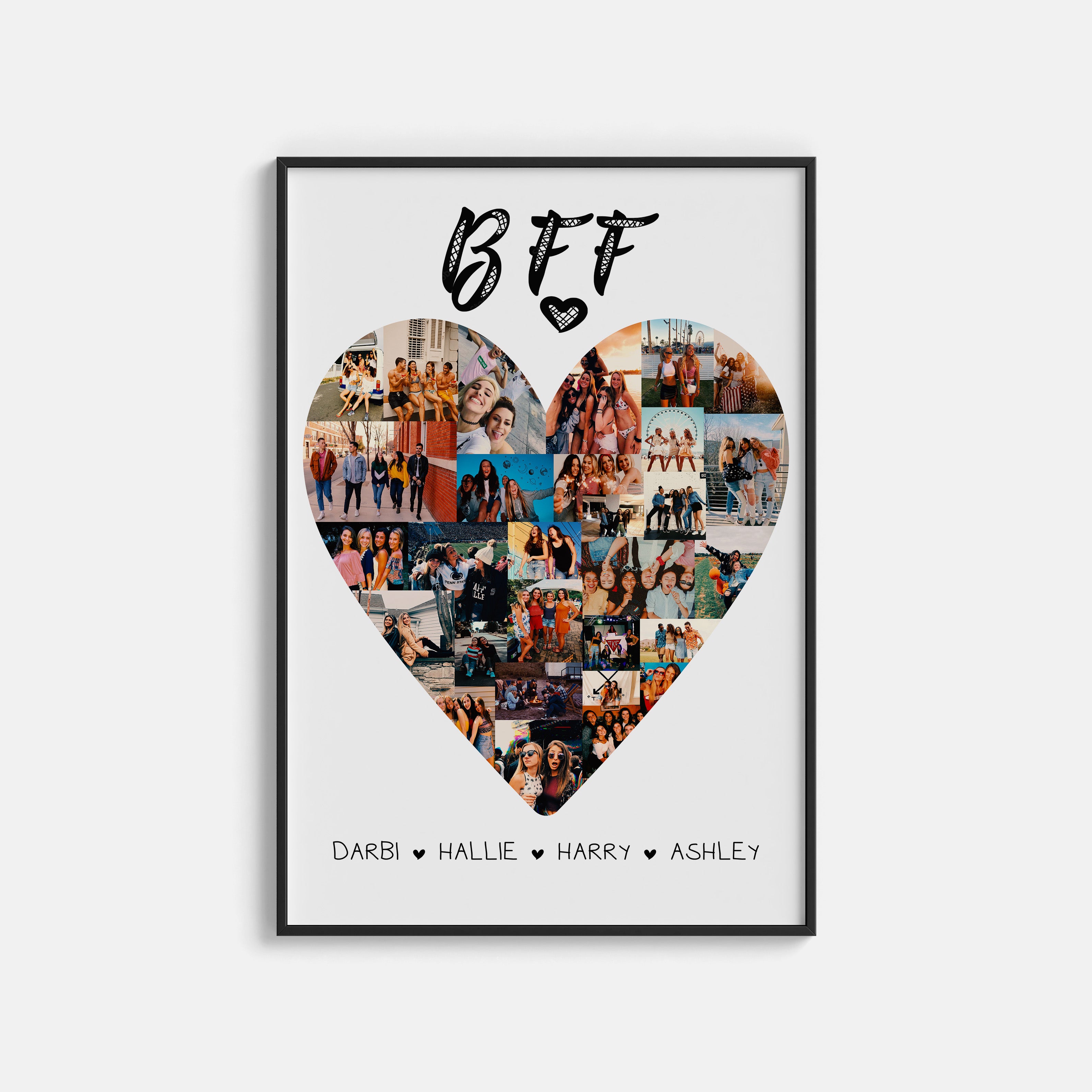 Best Friend Birthday Custom Gift, Personalised Birthday Present for Bestie, Best Friend Photo Print, Birthday Gift for Sister