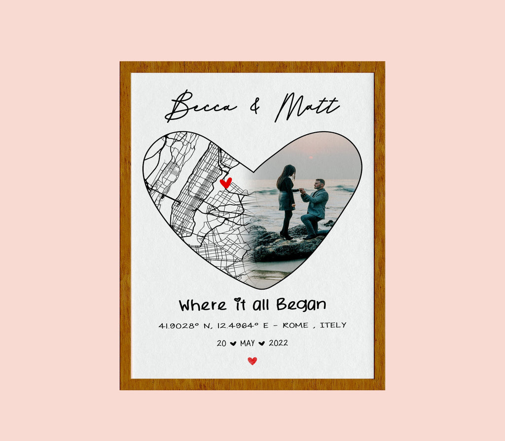 Anniversary Gifts, Where it all began, Where We Met Map, Custom Map Print
