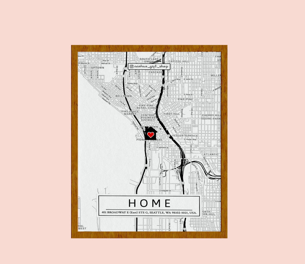 New Home gift, Housewarming Gift for couple, New House Map, First Home Gift idea, Our First Home
