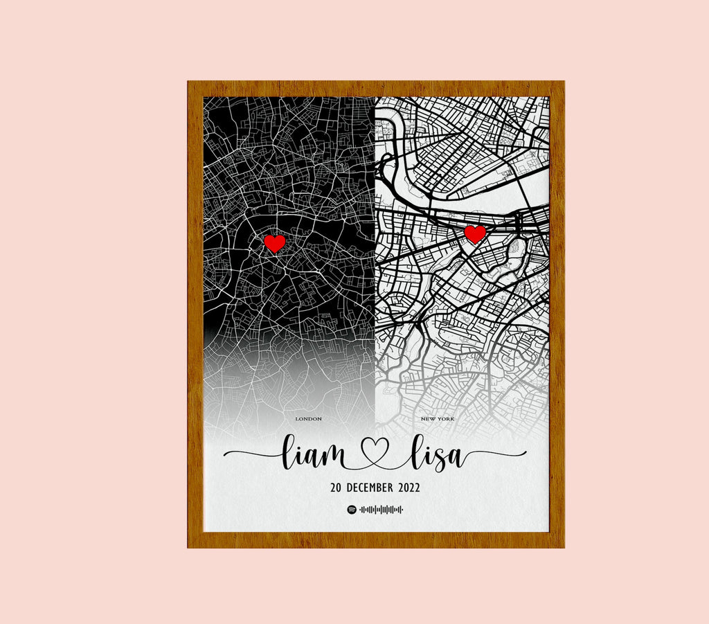 Long Distance Relationship Gift, Anniversary Gift for Long Distance Couple