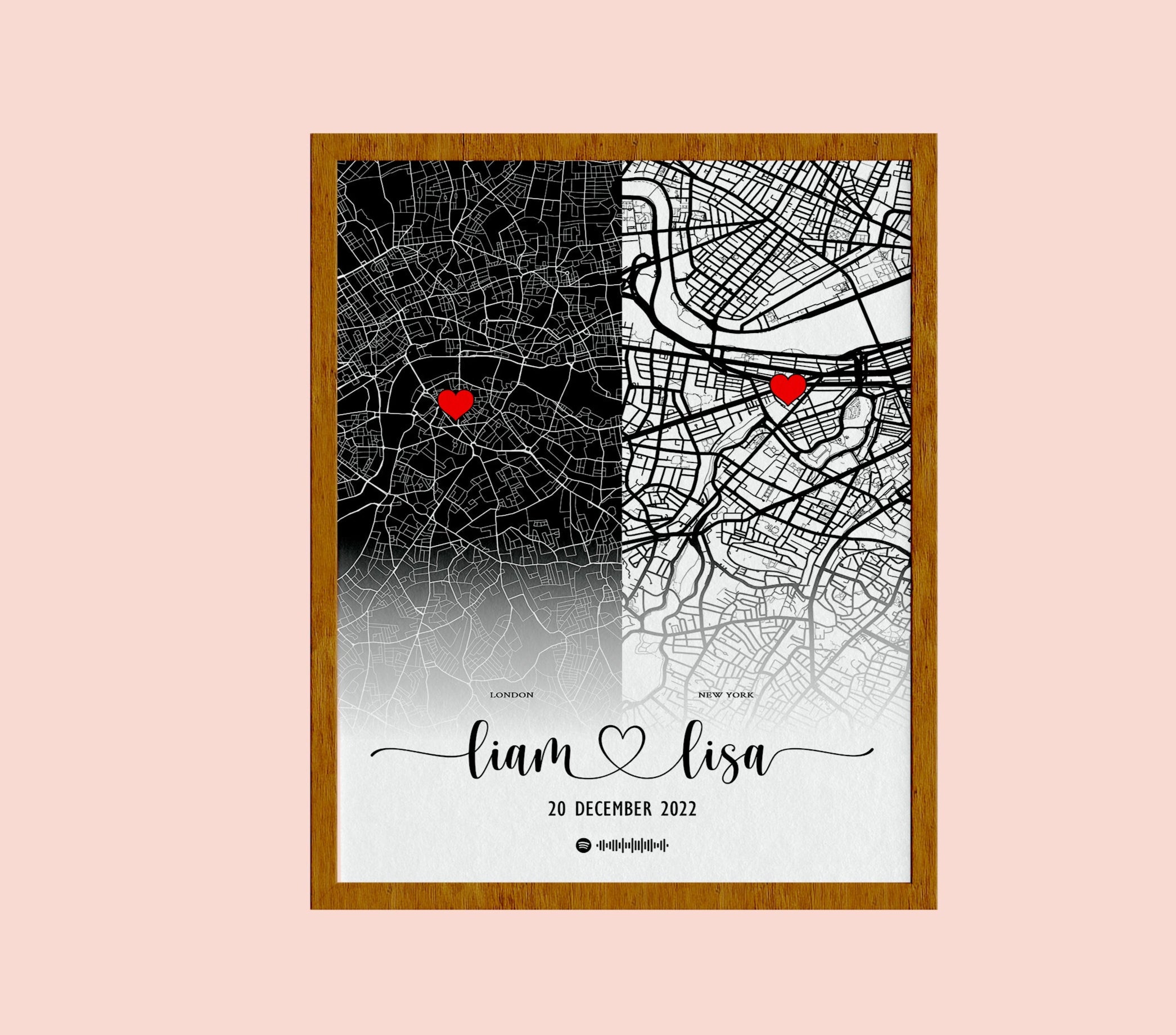Long Distance Relationship Gift, Anniversary Gift for Long Distance Couple