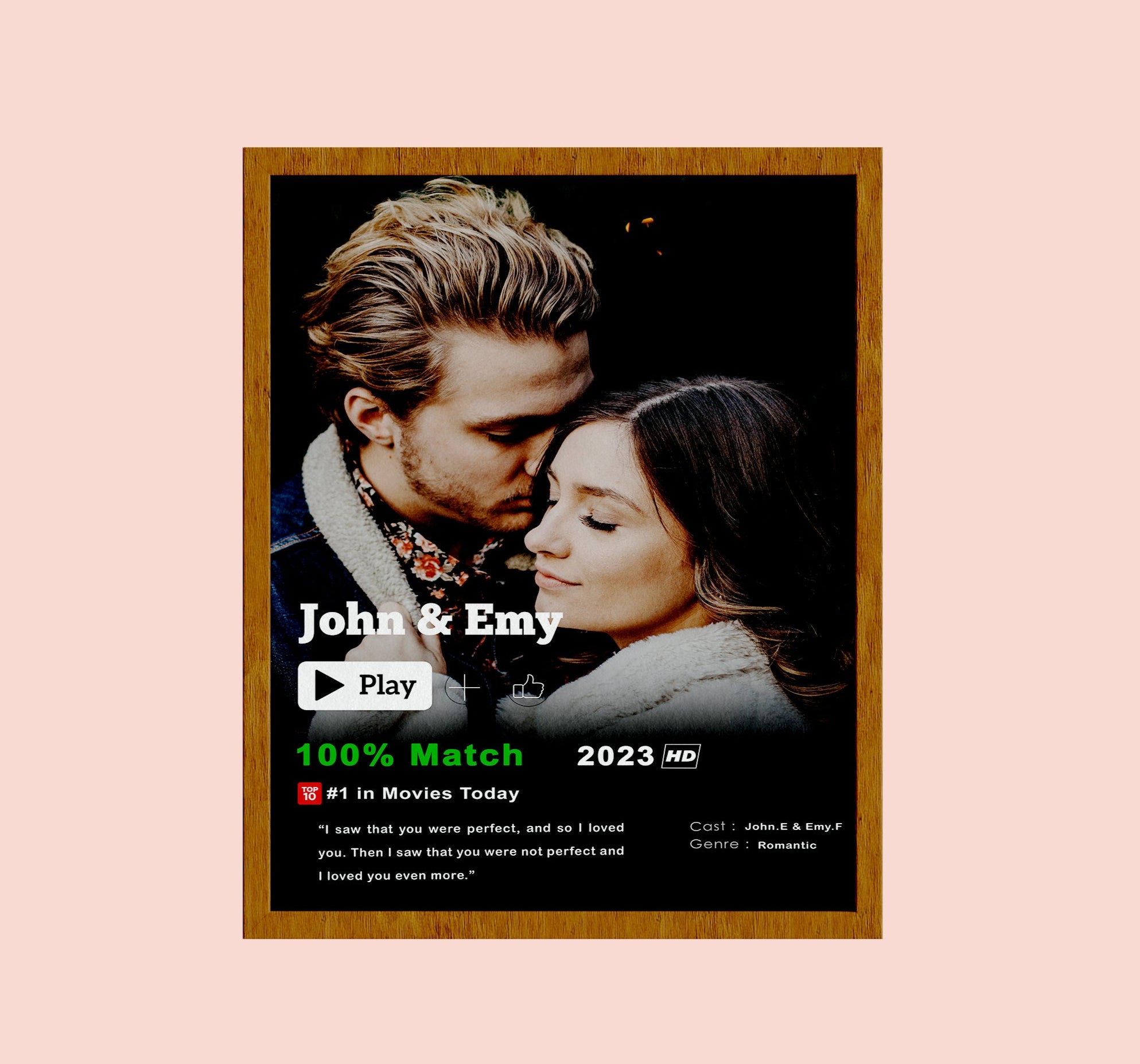 Personalised Netflix Movie Poster Print - Netflix Couple Gift, Netflix Themed Anniversary Gift