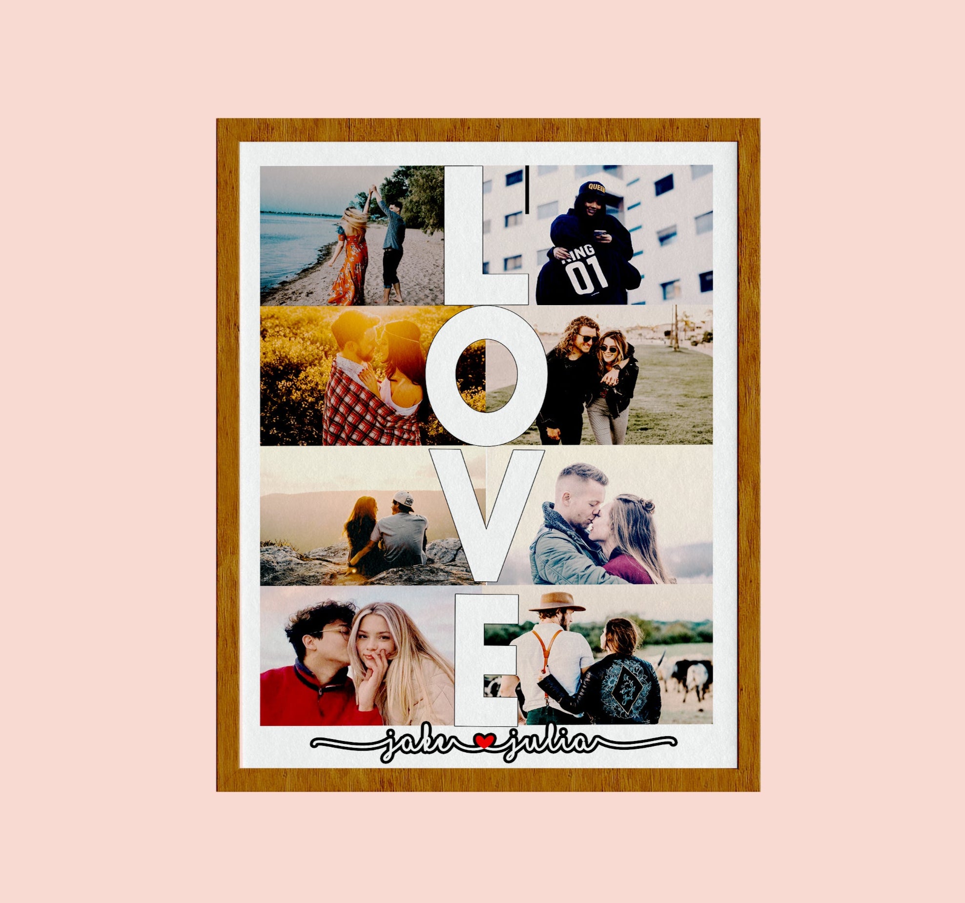 Personalized Love Photo Collage, Love Photo Gift for Boyfriend, Wedding Gift for Husband, Anniversary Gift