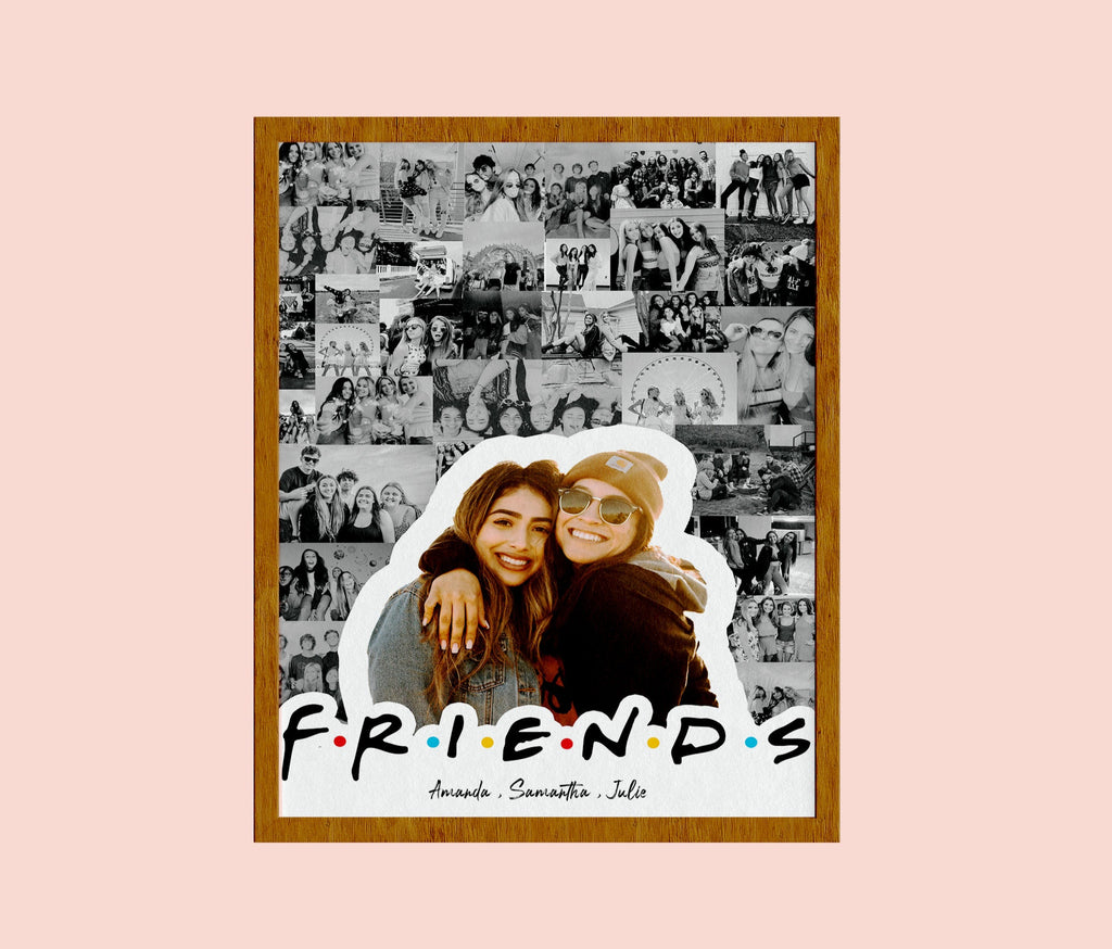 Best Friends Photo Cutout, Personalized Picture Gift, Bestie Photo Art, Friendship Wall Decor