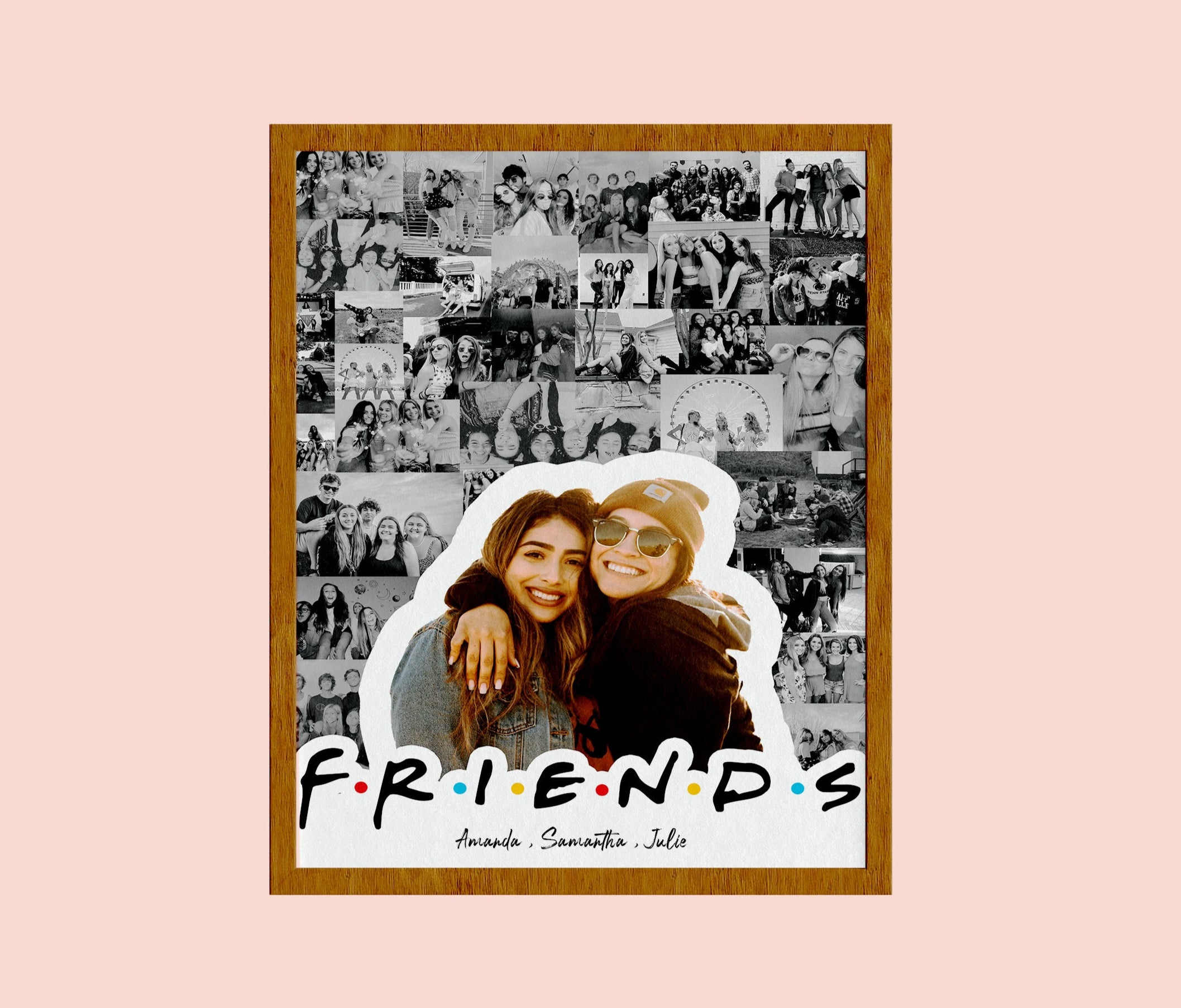 Best Friends Photo Cutout, Personalized Picture Gift, Bestie Photo Art, Friendship Wall Decor