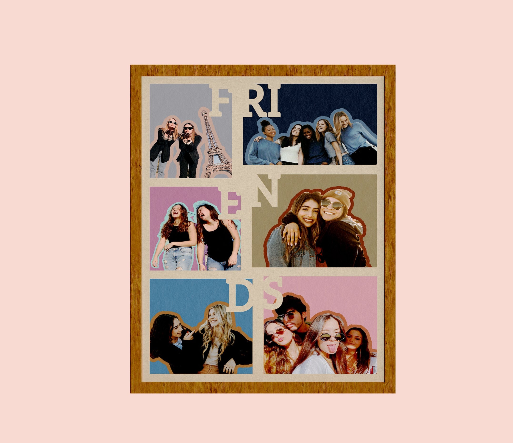 BFF Custom Best Friend Portrait, 6  Besties Christmas Friendship Present