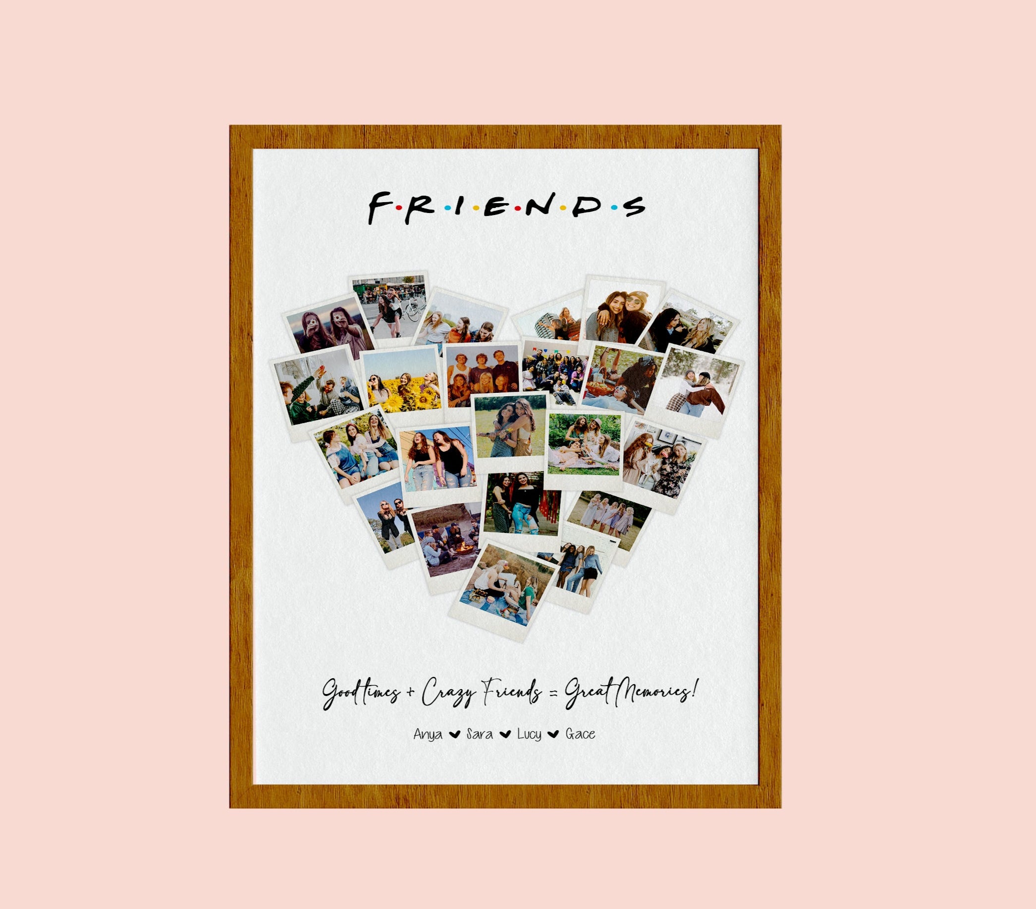 Best Friend Gifts, Best Friends Photo Collage, Personalized Best Friend Keepsake, Bestie Gift