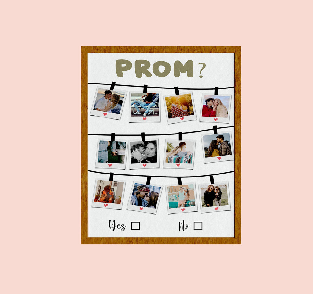 Promposal Gift for Her, Prom Asking Idea, Asking Girl to Prom |  prom asking photo collage poster idea for girlfriend