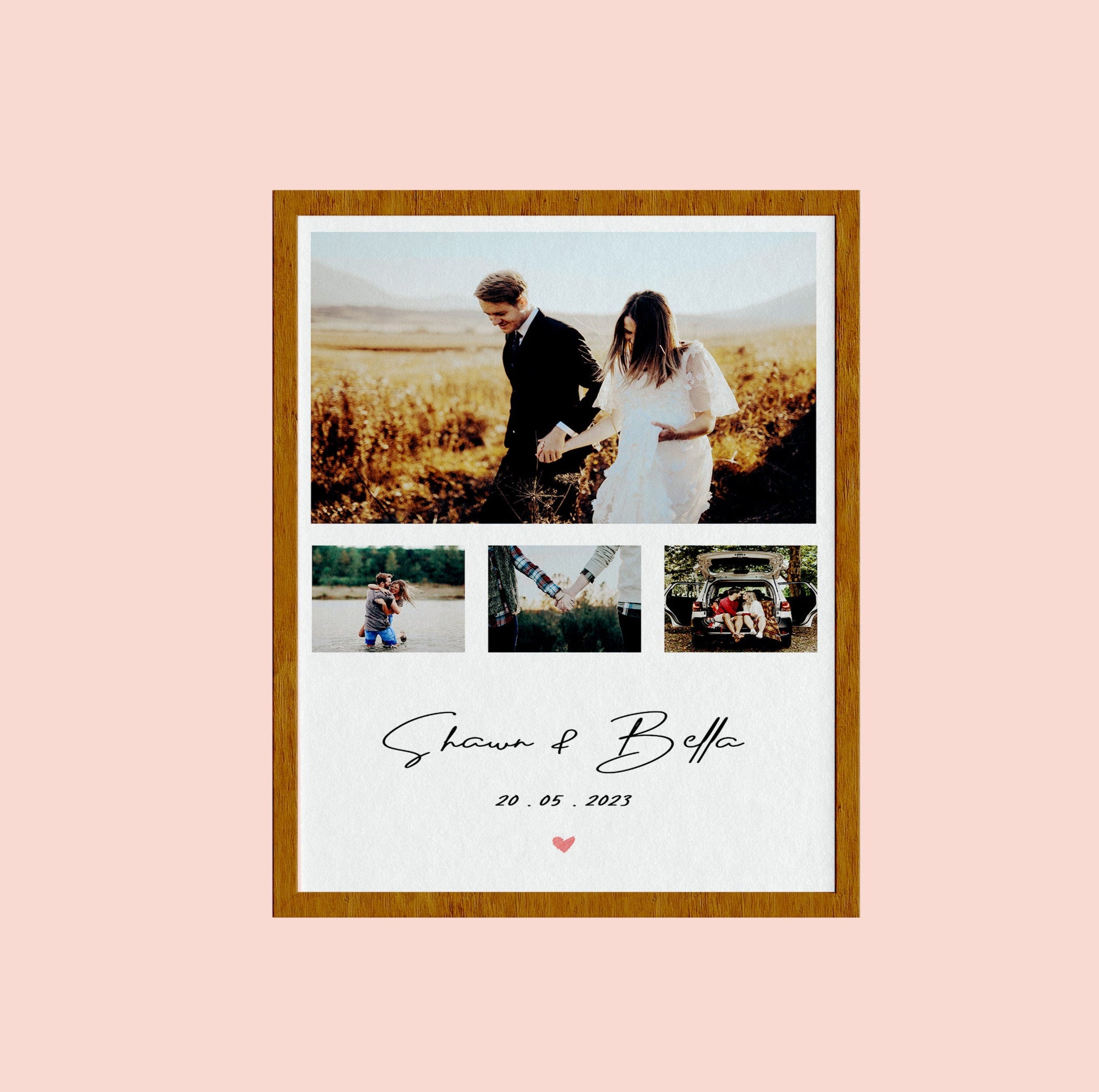 1 year anniversary gift for boyfriend custom photo collage monthly memories calendar