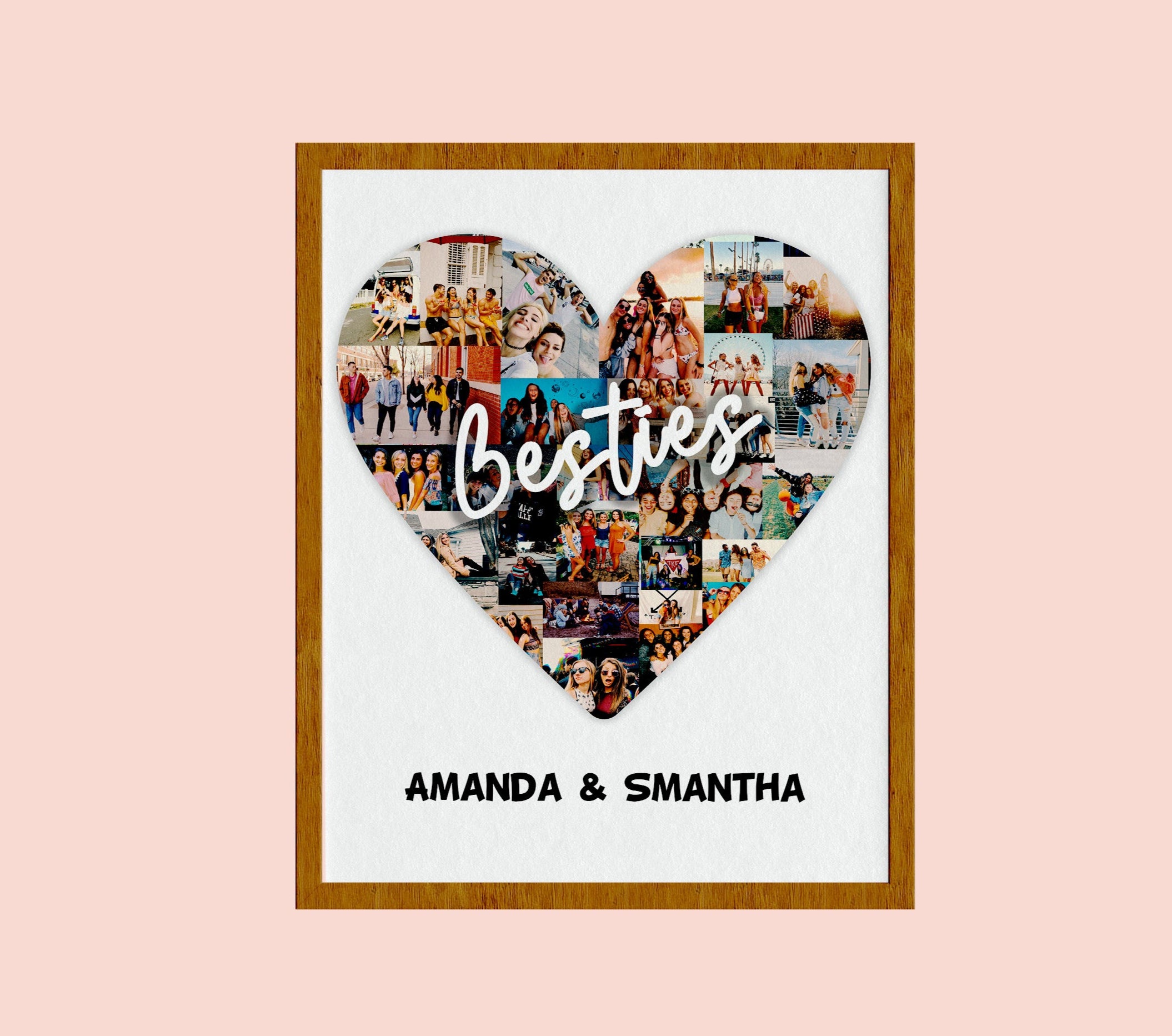 Best Friend Photo Collage, Personalized Bff Photo Collage, Bestie Custom Photo Collage
