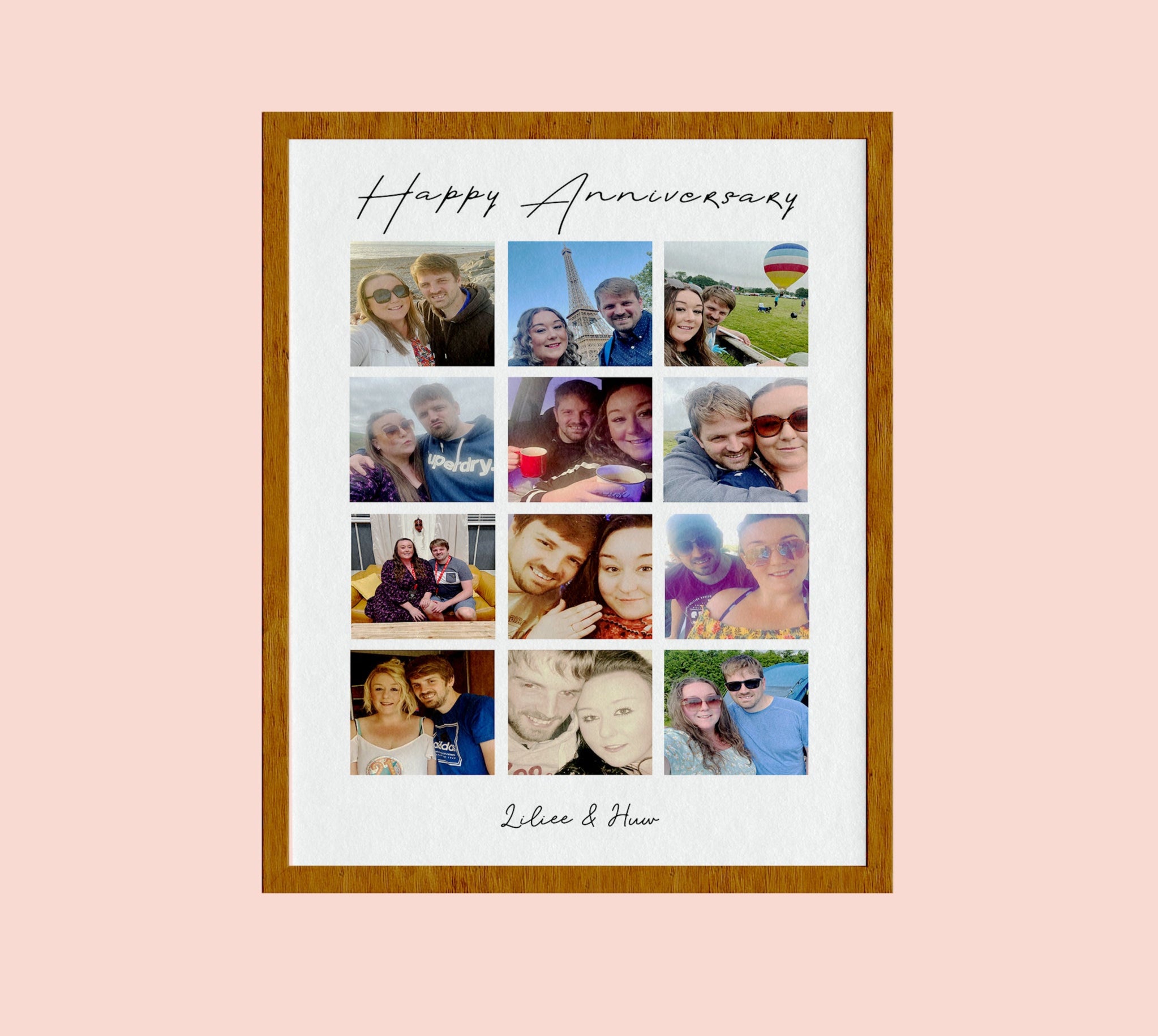 Personalize Anniversary Photo Collage Gift, Anniversary Gift for Couple, Number Photo Collage