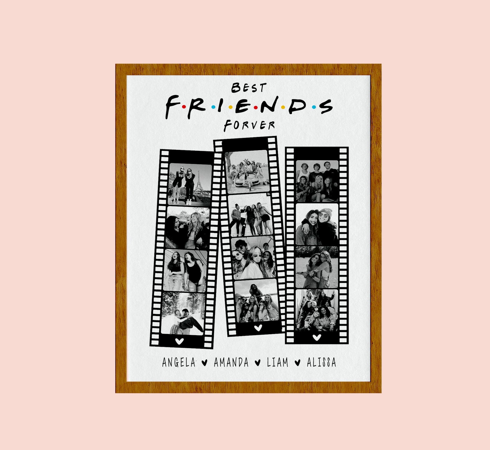 Best Friend Gifts, Best Friends Photo Collage, Personalized Best Friend Keepsake, Bestie Gift, Friendship Print