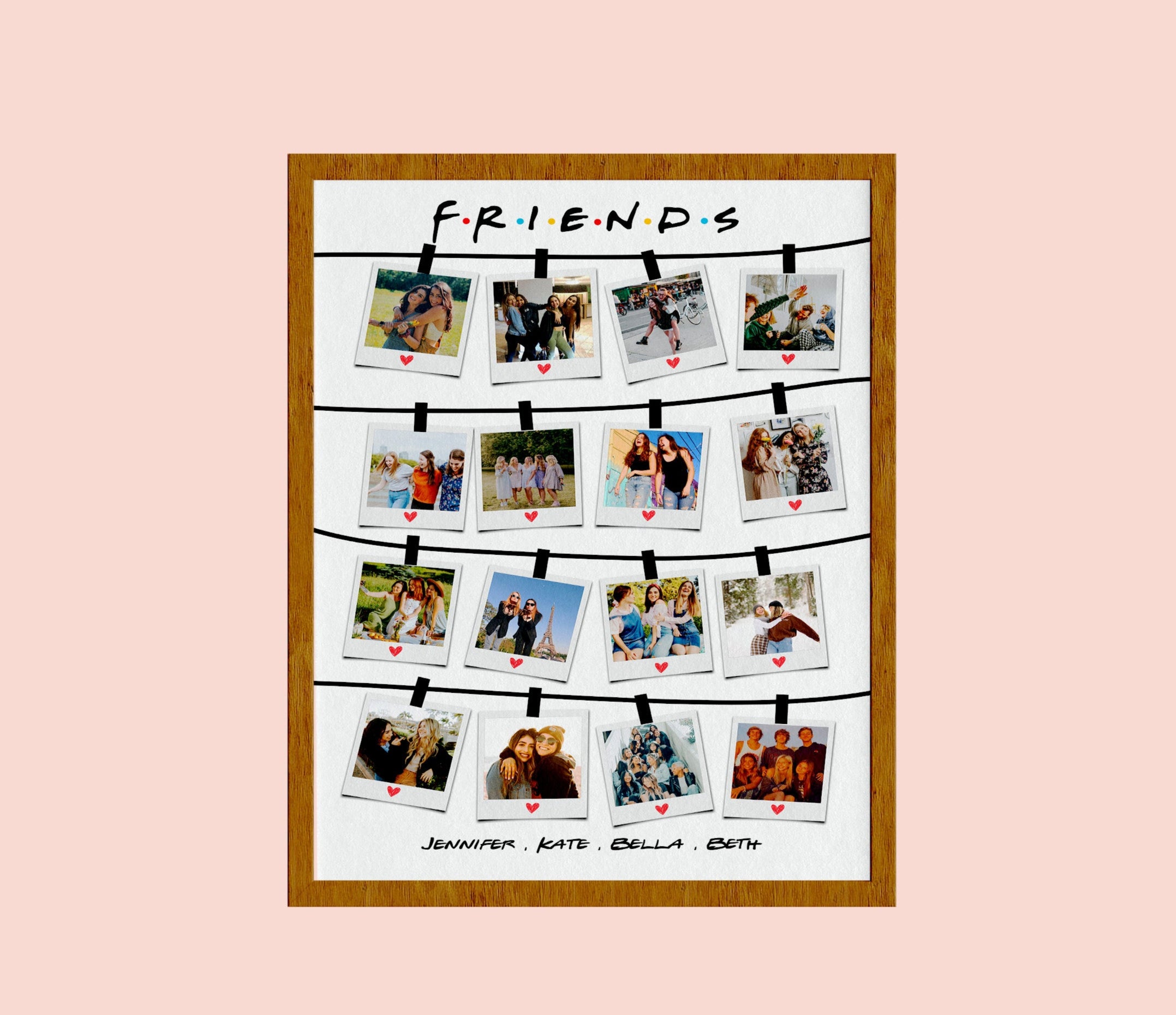 BFF Photo Collage, Personalize Bff Picture Collage, Custom Gift for Best Friend