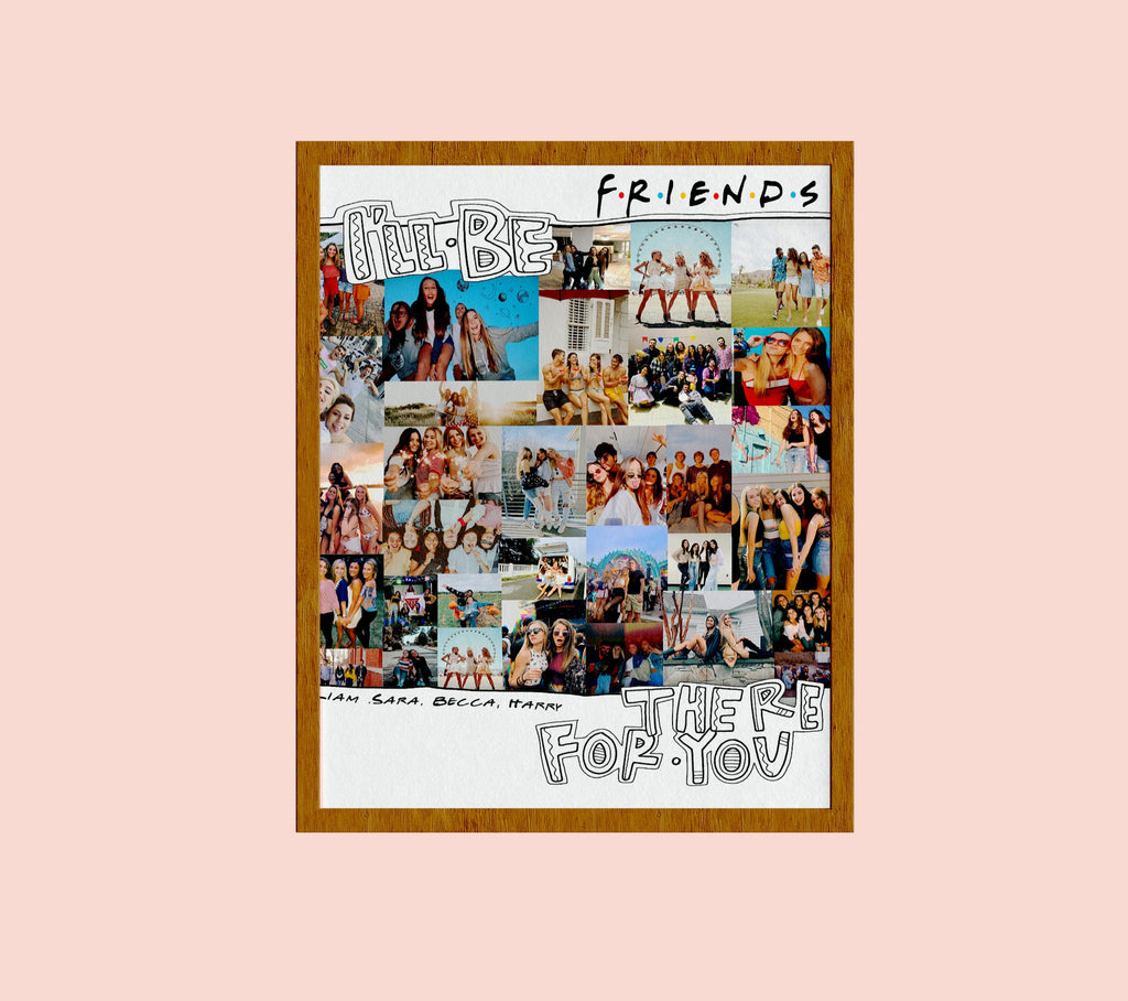 Best friend photo collage, personalized bff photo collage, best friend photo gift, bestie custom