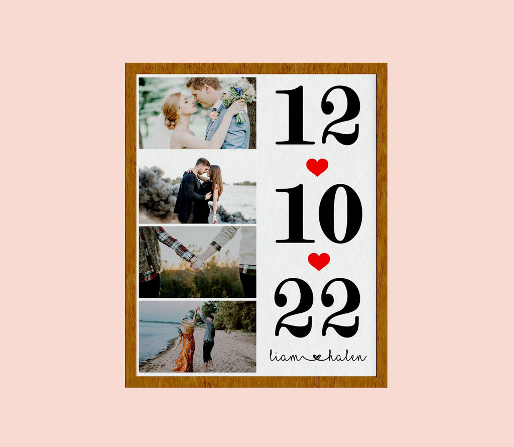 Personalized Anniversary Gift for Couple, First Anniversary Art