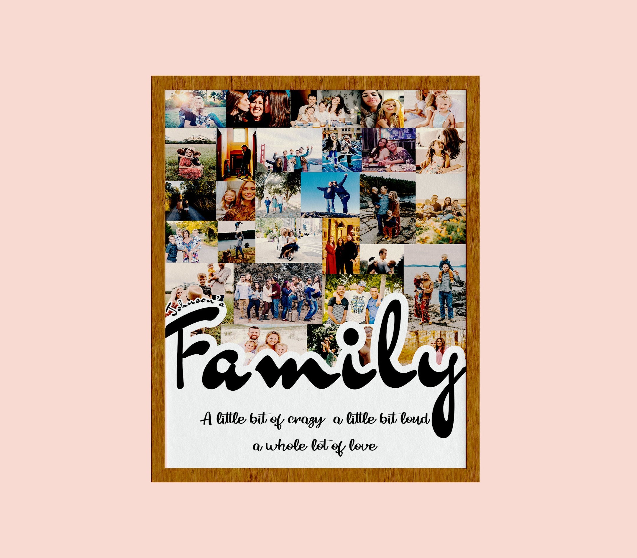 Christmas Gift For Family, Mom, Dad, Sister. Photo Collage Gift Idea for Holiday and New year