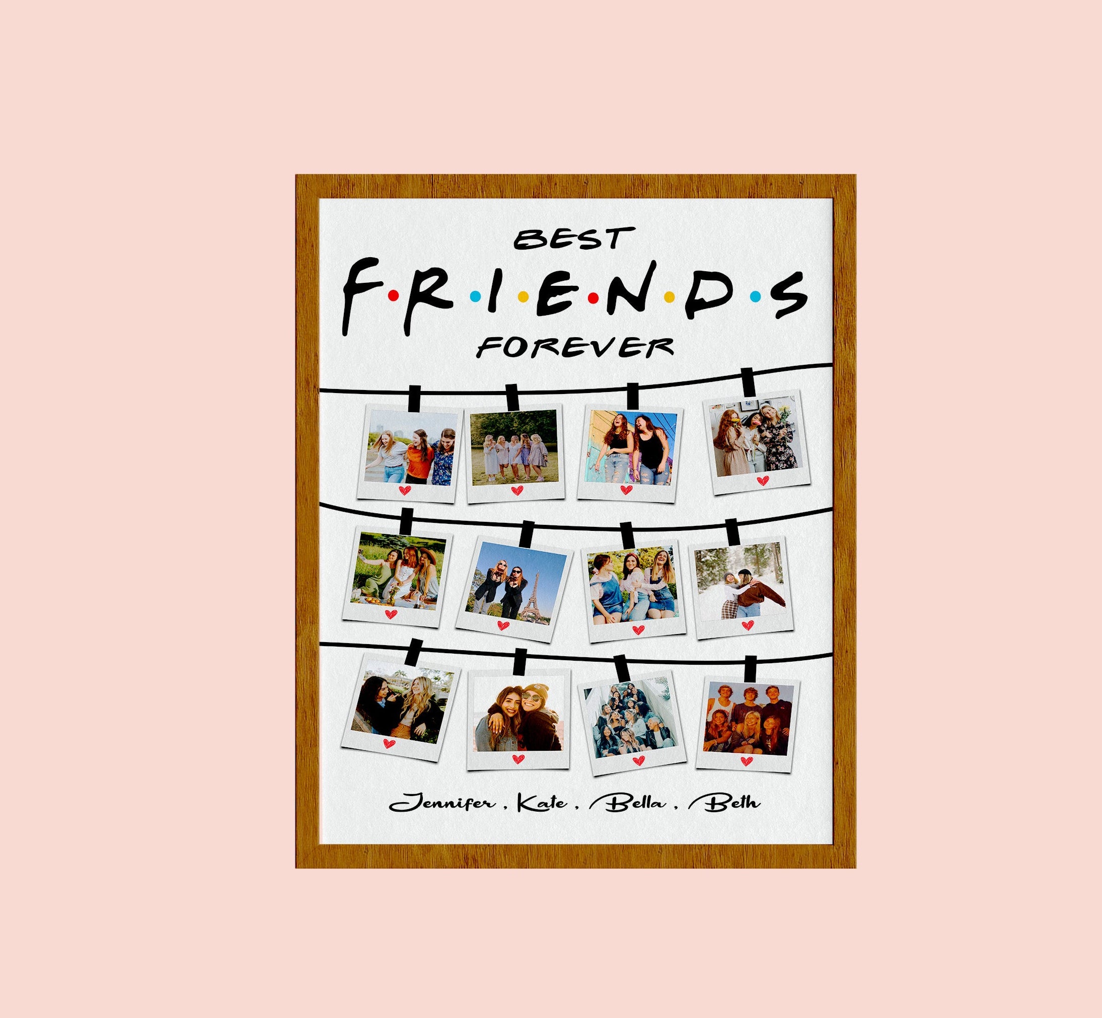 Best Friend Gifts, Best Friends Photo Collage, Personalized Best Friend Keepsake, Bestie Gift