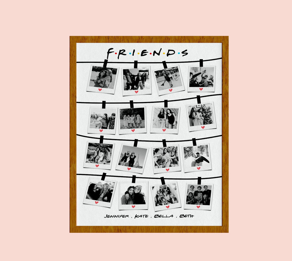Best Friends Gift, Personalized BFF Print, Custom Bestie Art, Long Distance Friend Gift