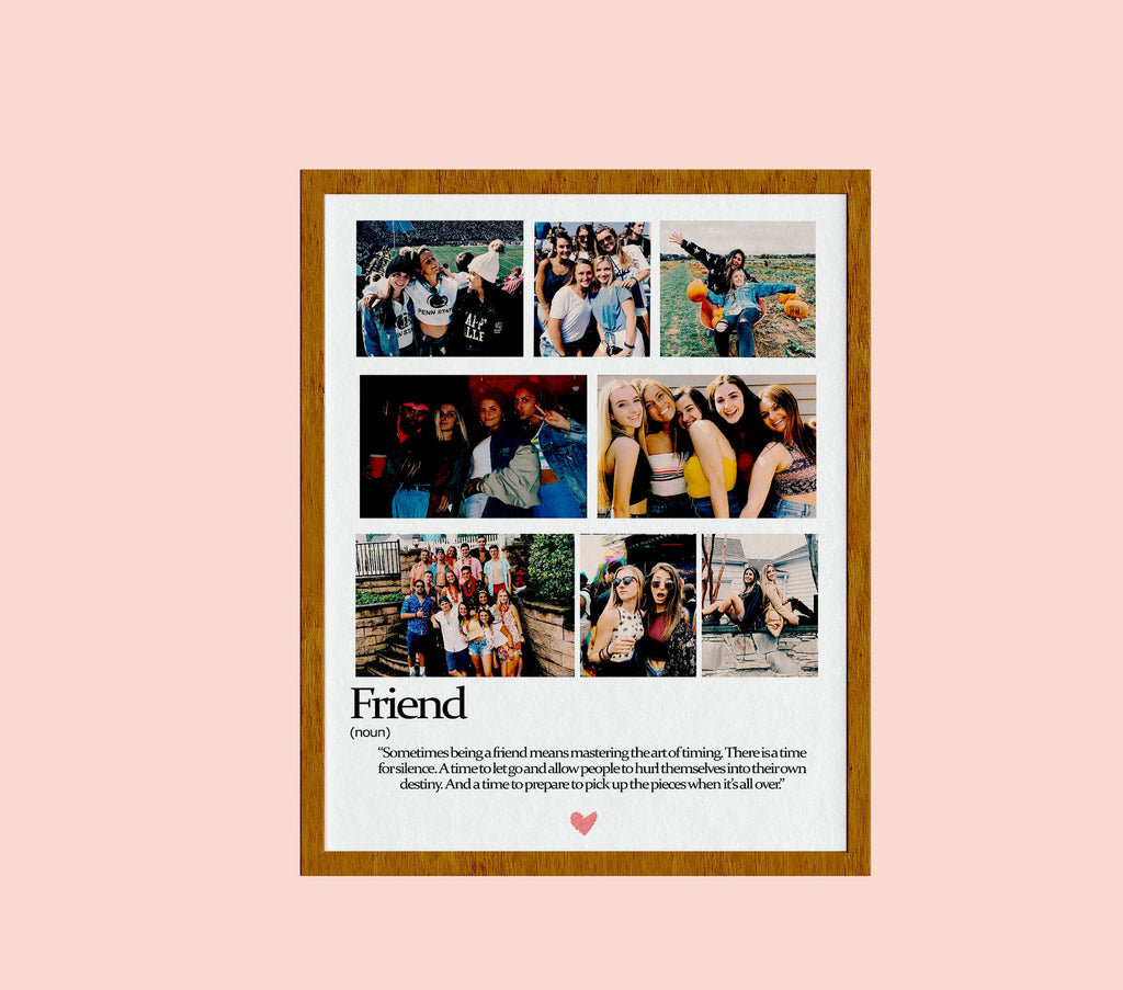Bestie Custom Photo Collage, Personalized BFF gift, Personalized Gift for Friend, wikipedia style gift