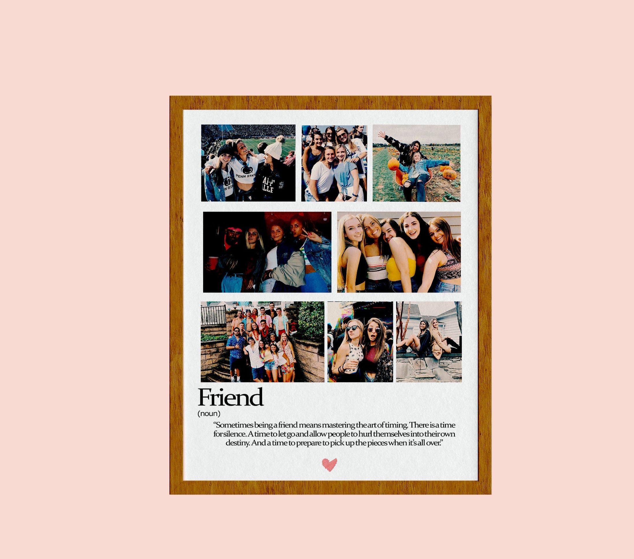 Bestie Custom Photo Collage, Personalized BFF gift, Personalized Gift for Friend, wikipedia style gift