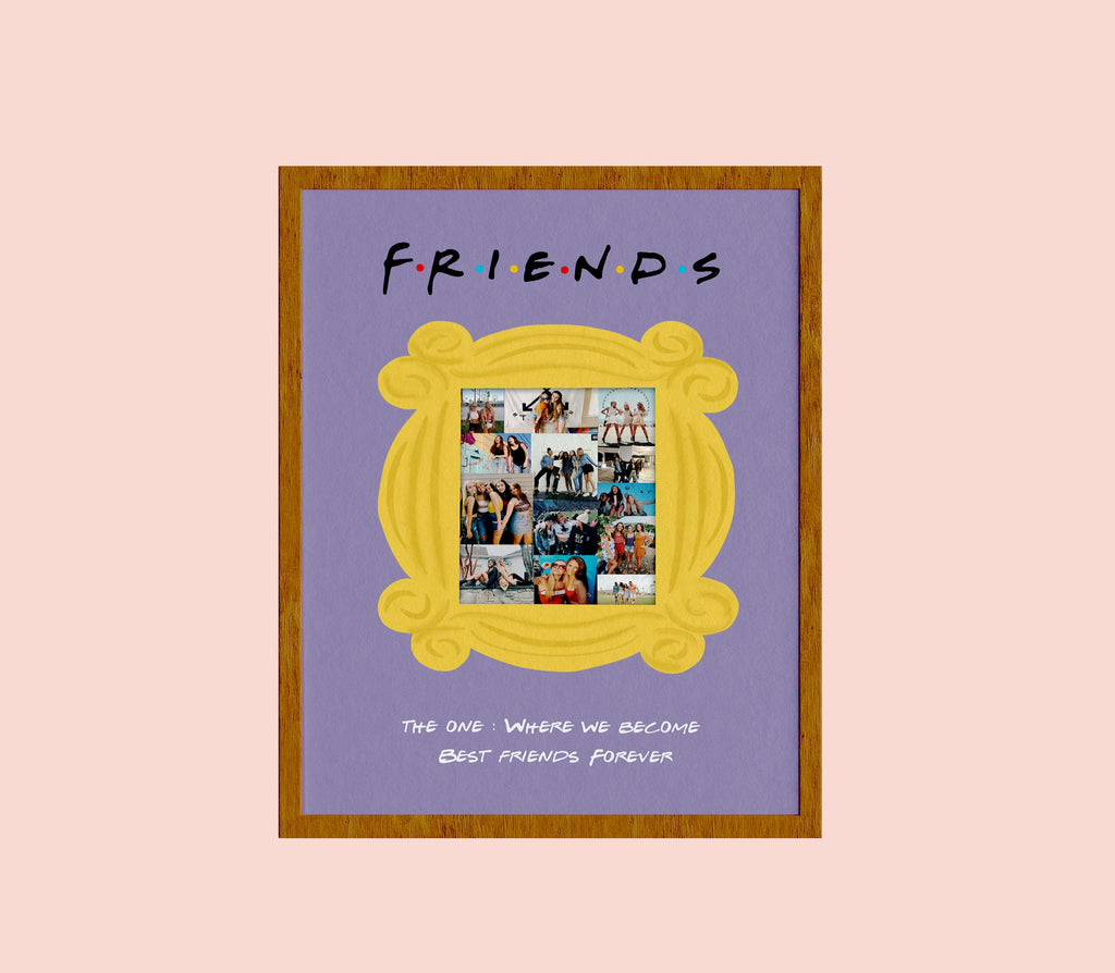 Friends theme personalized photo collage custom tv show gift unique memory wall art