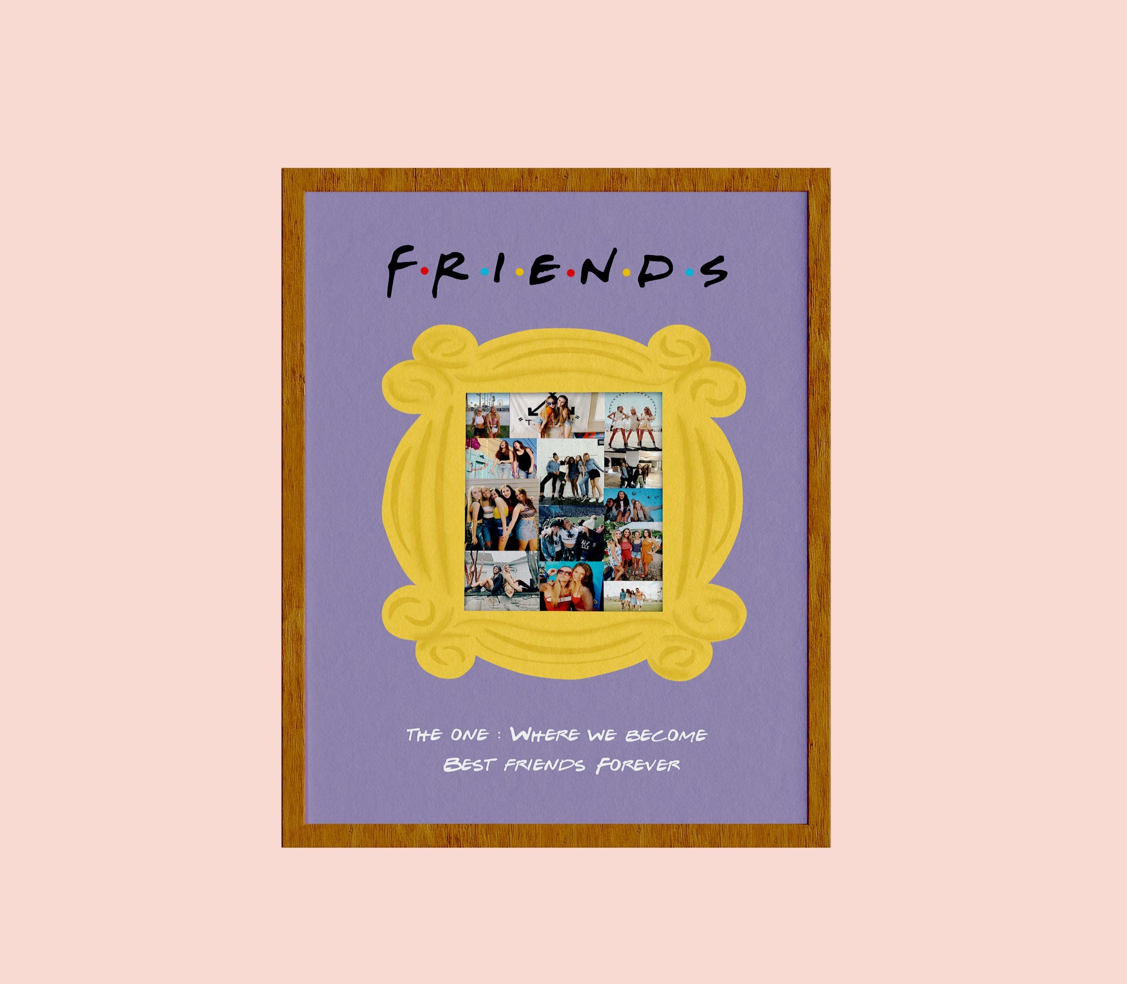 Friends theme personalized photo collage custom tv show gift unique memory wall art