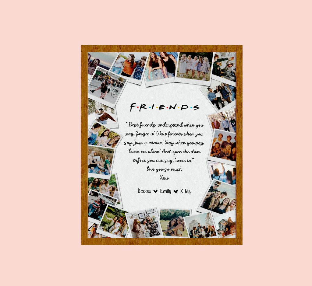 Best Friend Gifts, Best Friends Photo Collage, Personalized Best Friend Keepsake, Bestie Gift