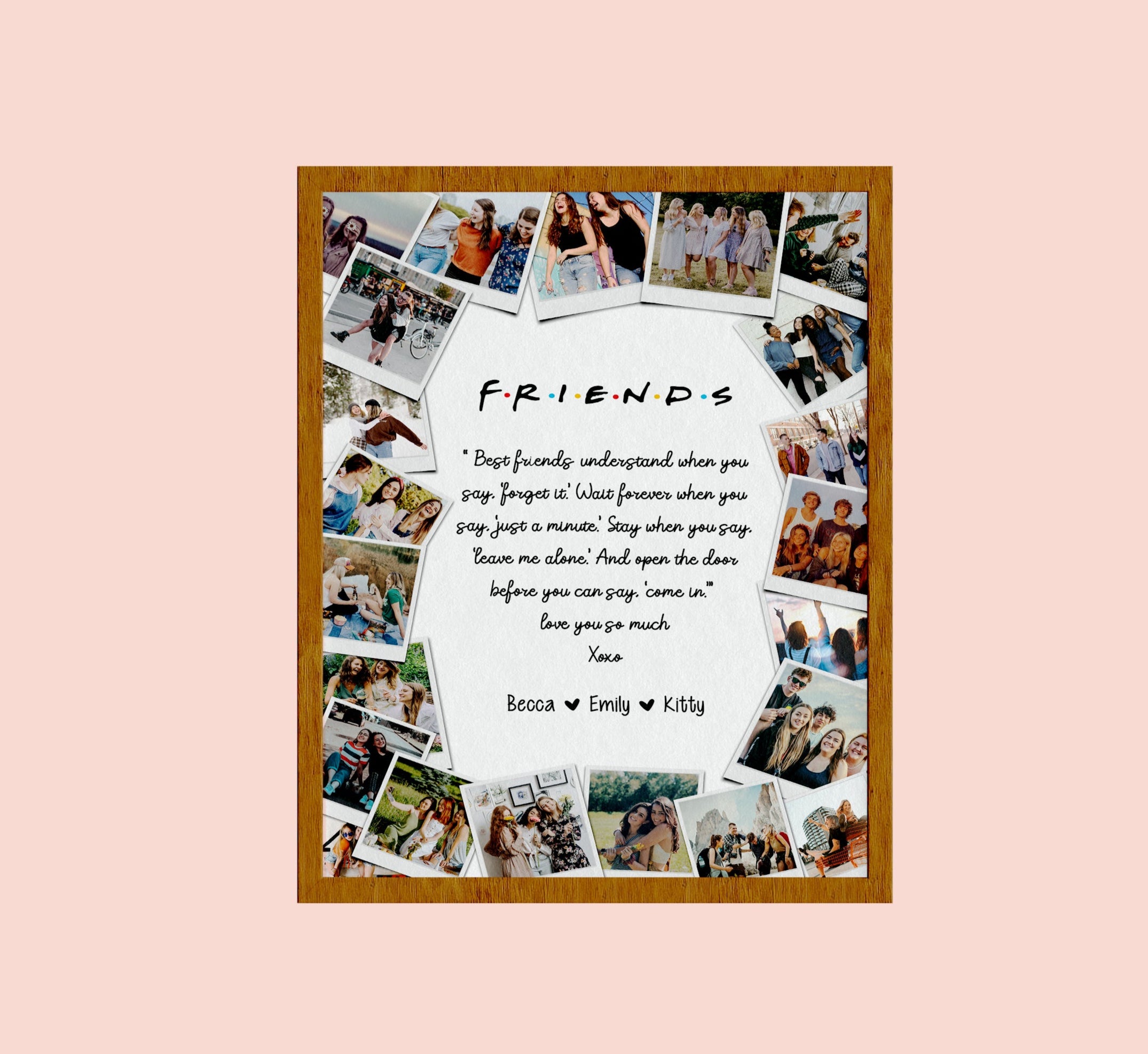 Best Friend Gifts, Best Friends Photo Collage, Personalized Best Friend Keepsake, Bestie Gift