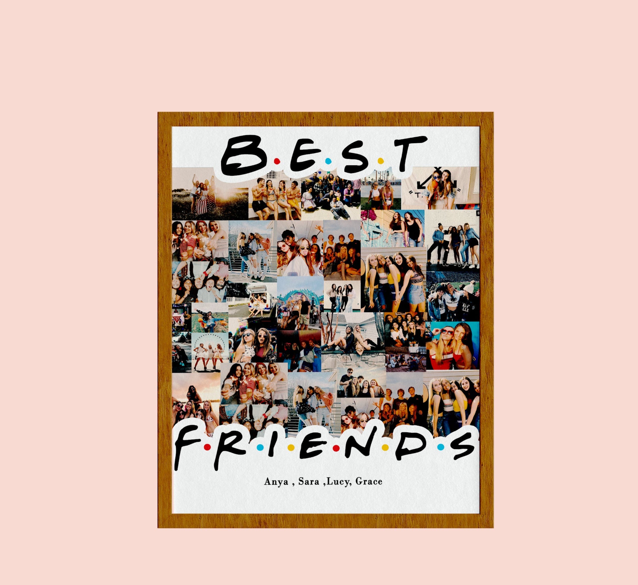Bestie Personalized Collage, Gift for Best Friend, Photo BFF gift, the perfect way to showcase moments
