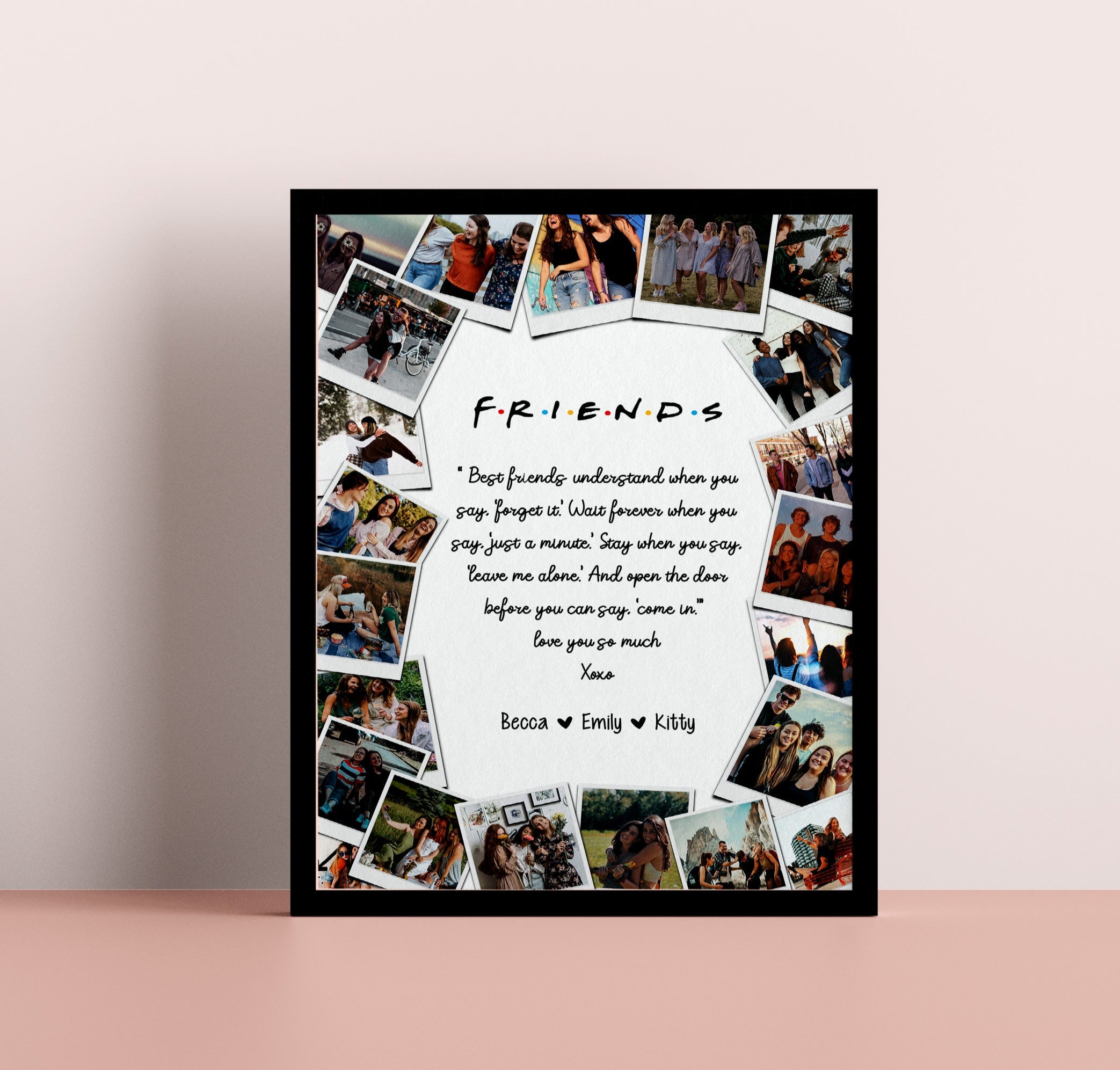 Best Friend Gifts, Best Friends Photo Collage, Personalized Best Friend Keepsake, Bestie Gift