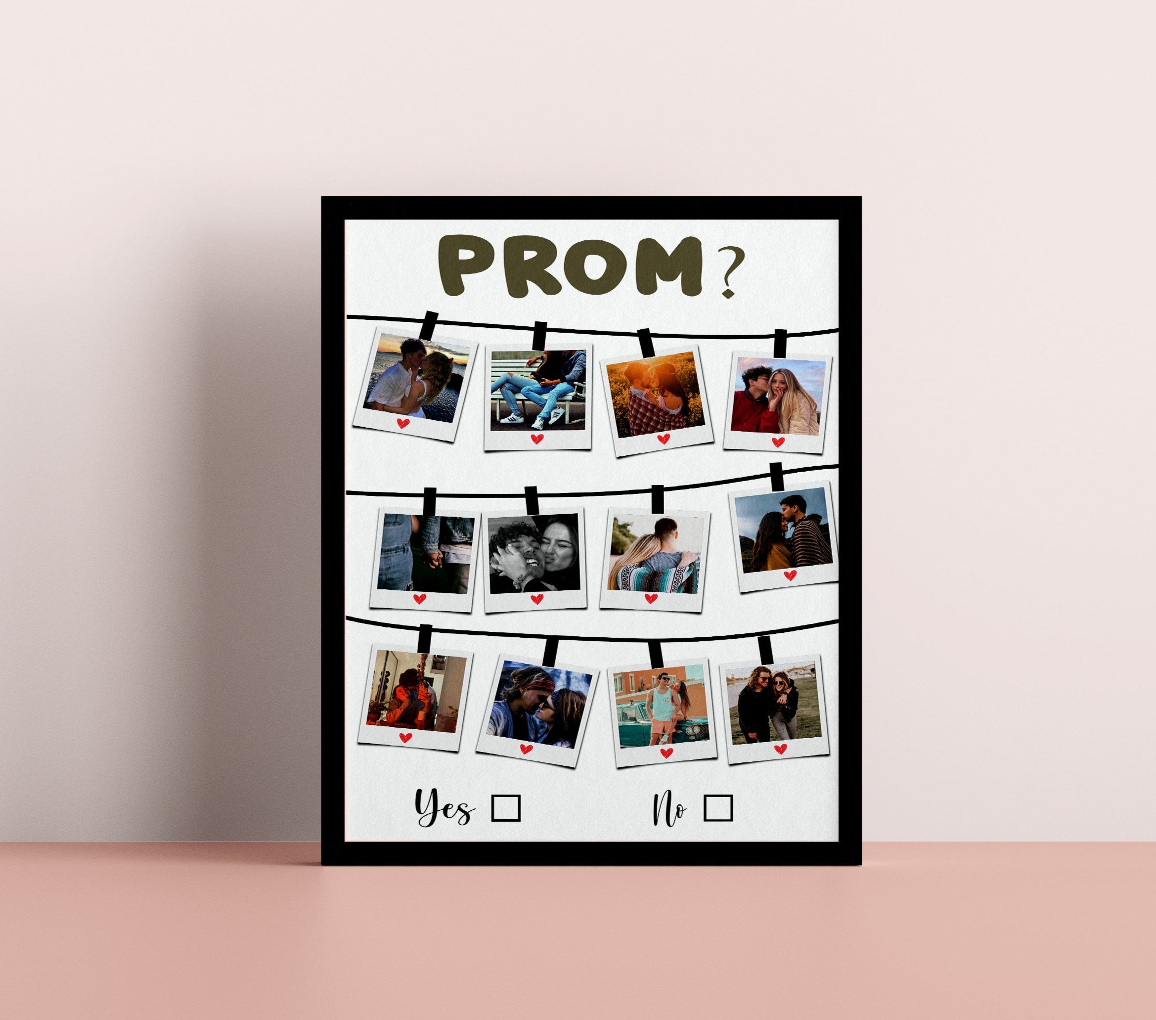 Promposal Gift for Her, Prom Asking Idea, Asking Girl to Prom |  prom asking photo collage poster idea for girlfriend