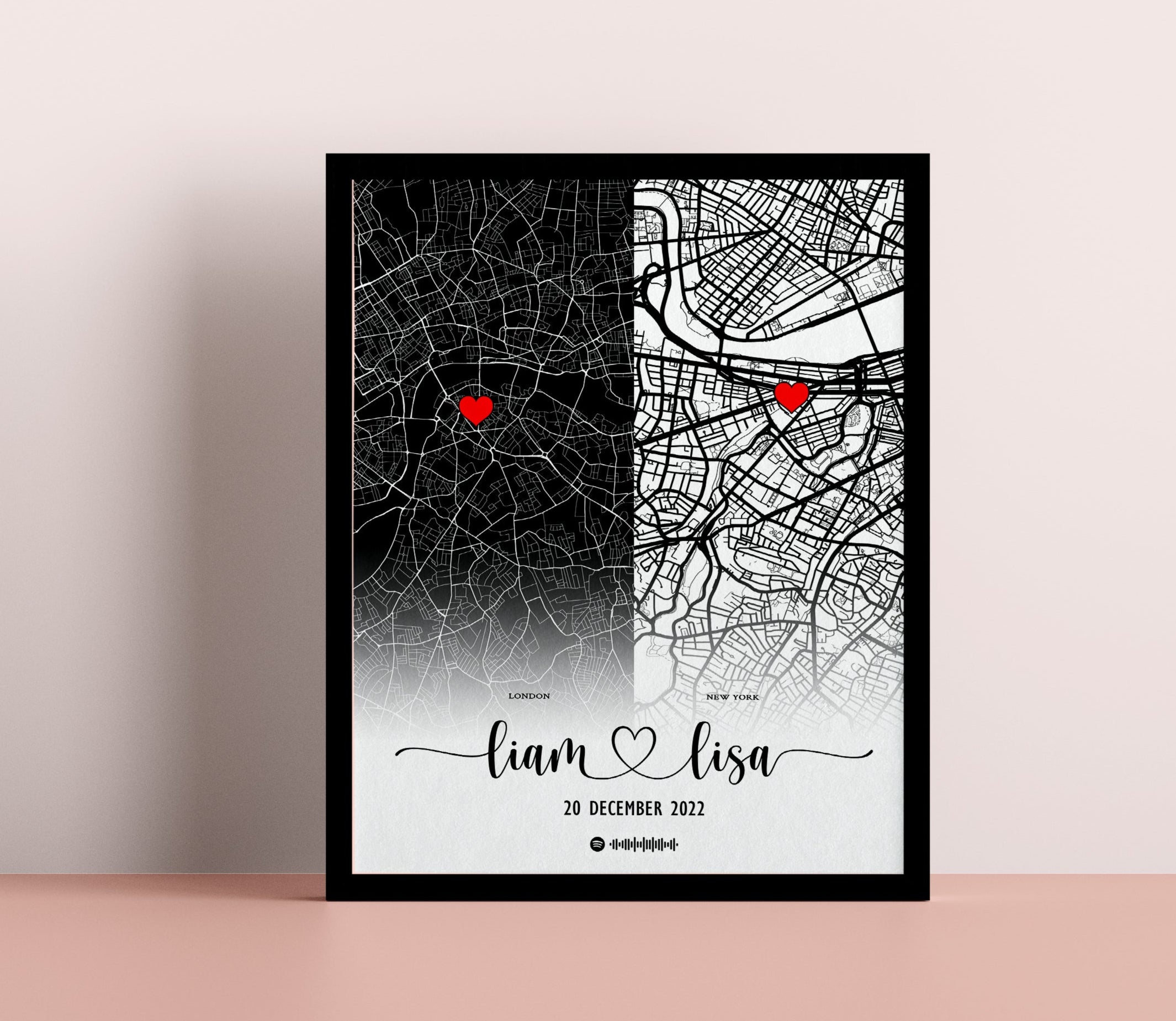 Long Distance Relationship Gift, Anniversary Gift for Long Distance Couple